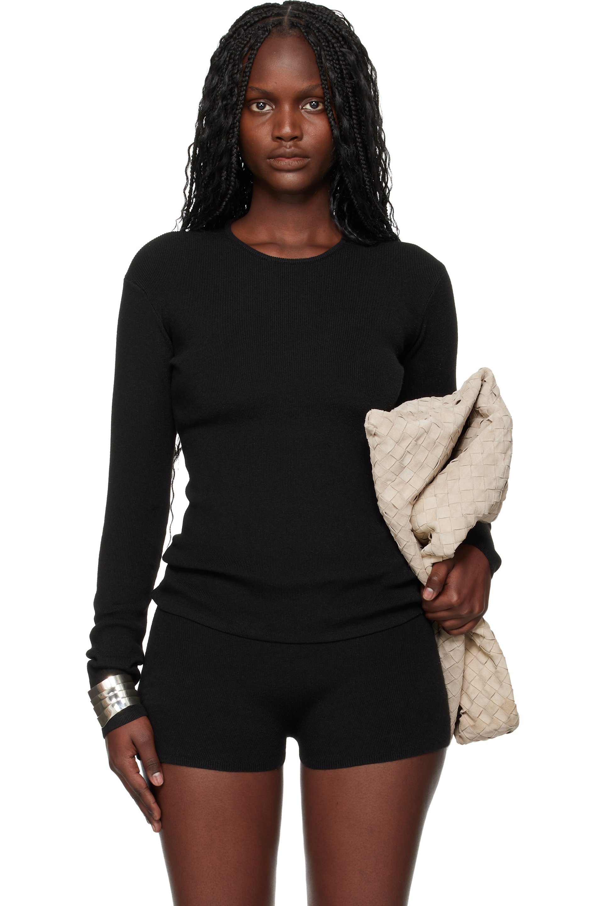 Fear of God ESSENTIALS - Black Holiday Rib Long Sleeve T-shirt
