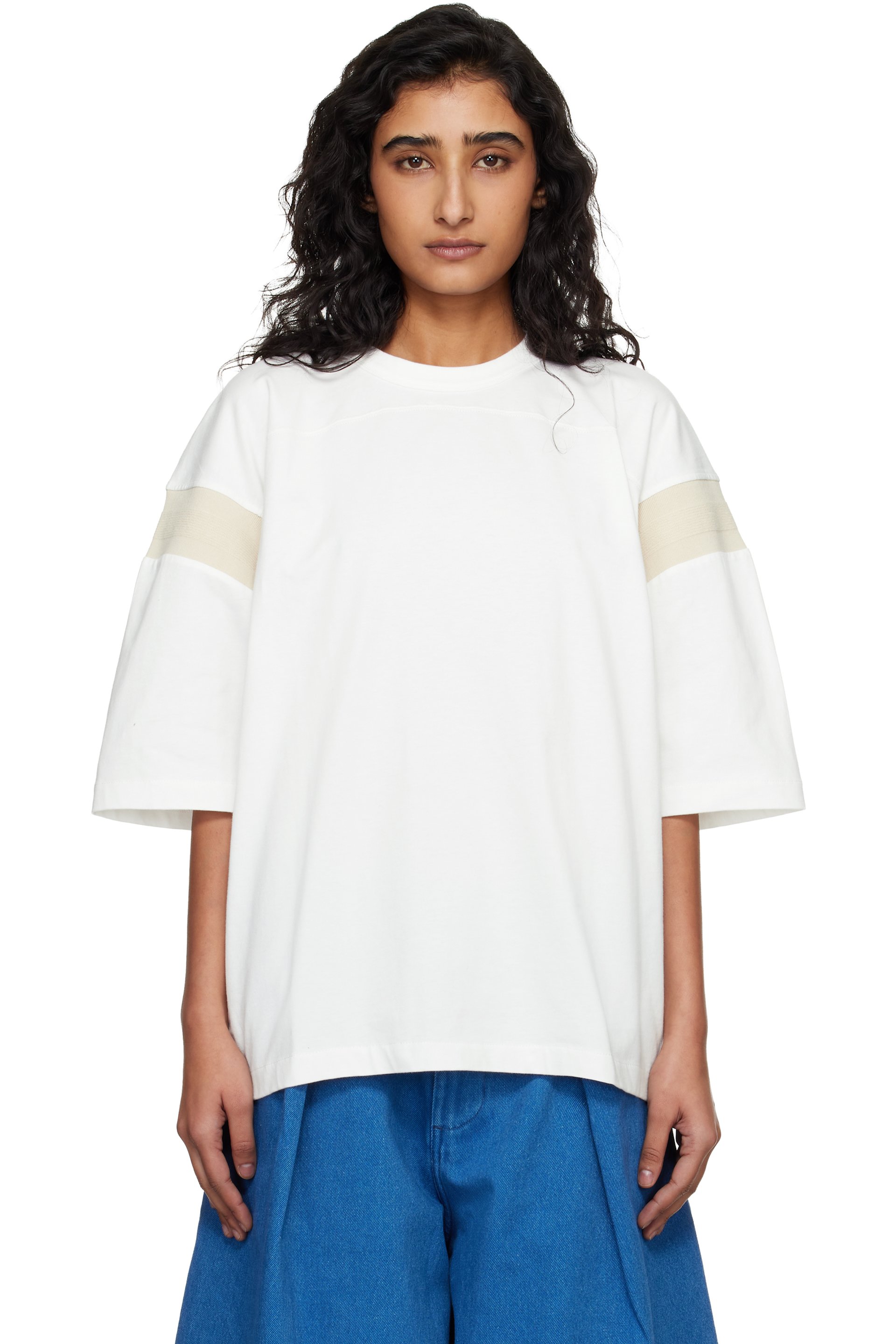 YMC - T-shirt de planchiste blanc cassé