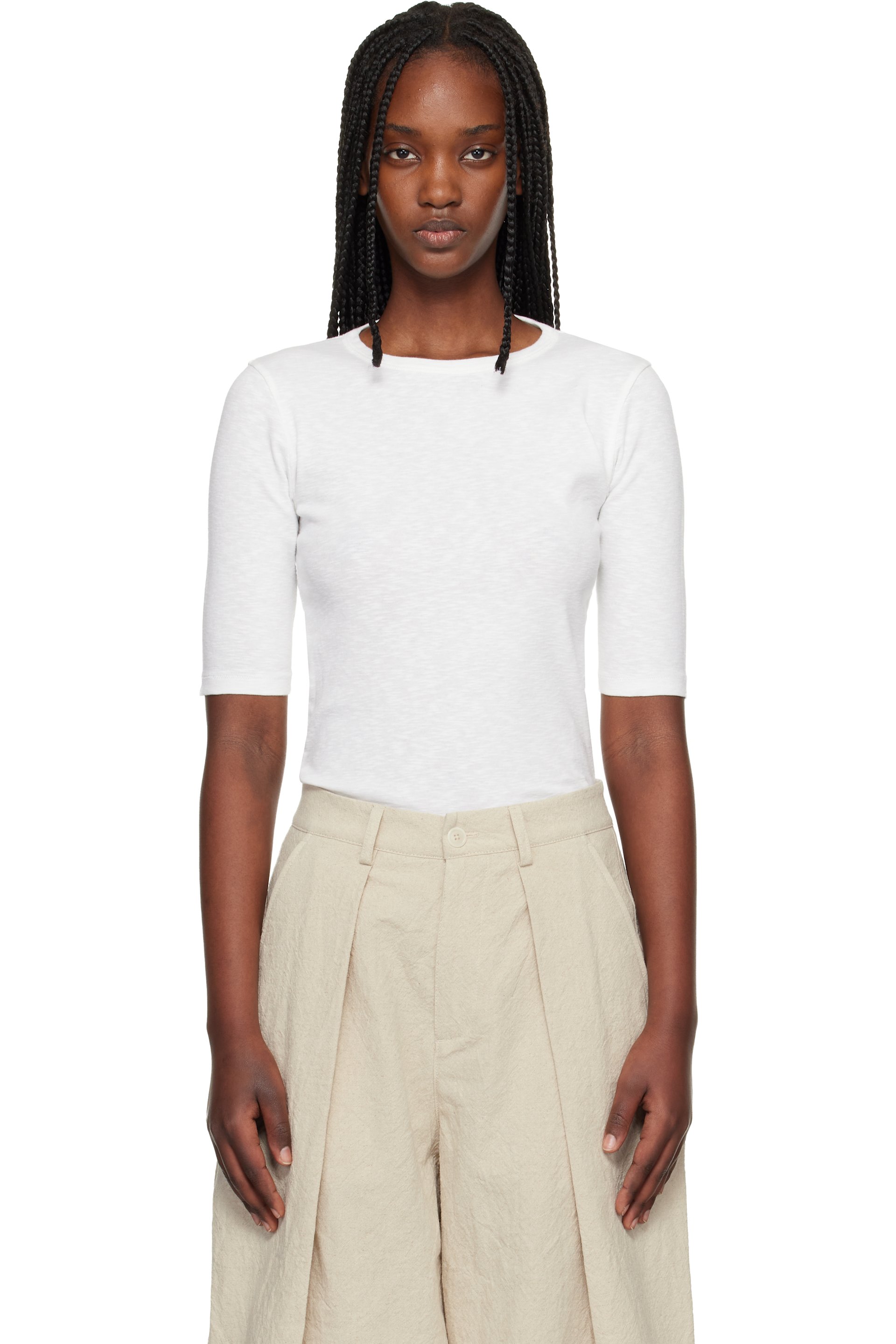 YMC - T-shirt Earth blanc cassé