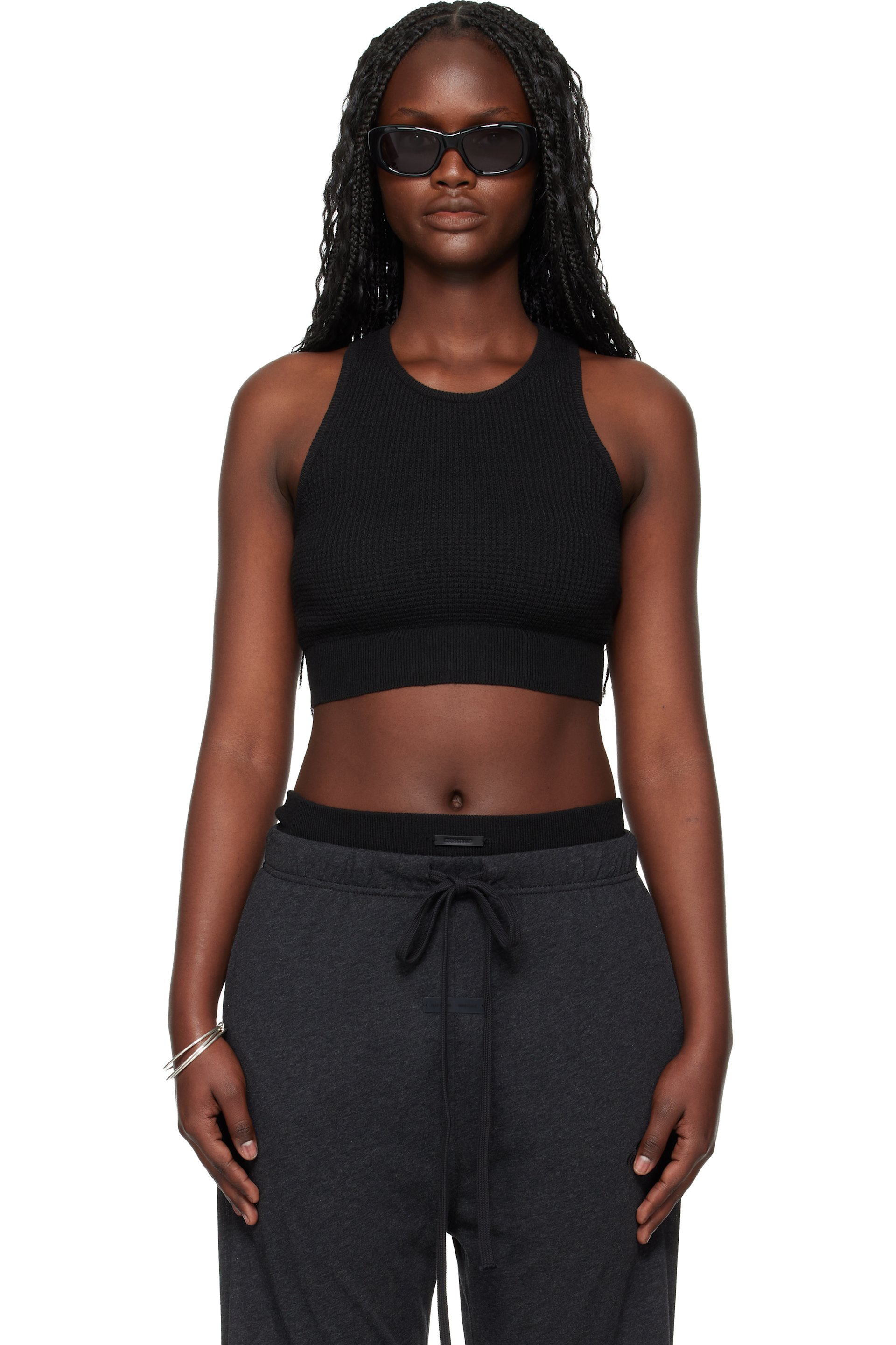 Fear of God ESSENTIALS - Black Holiday Waffle Sport Tank Top