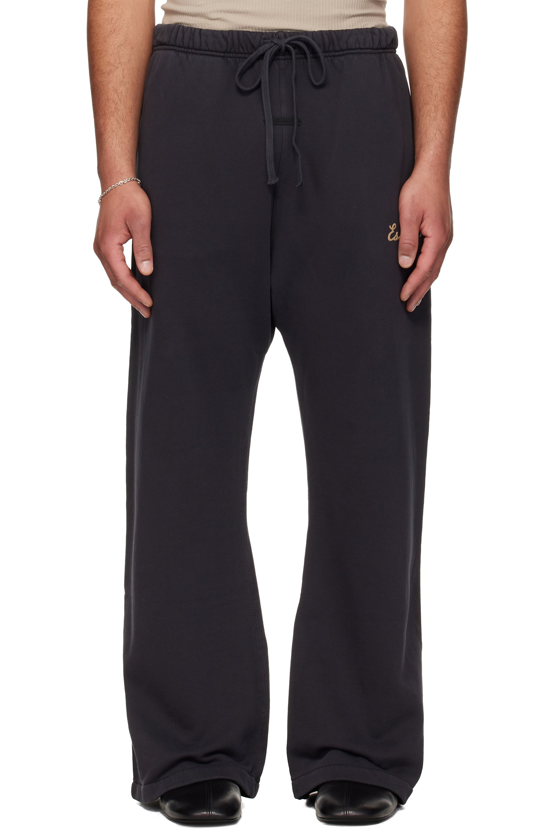 Fear of God ESSENTIALS - Pantalon de survêtement évasé noir à logo Training