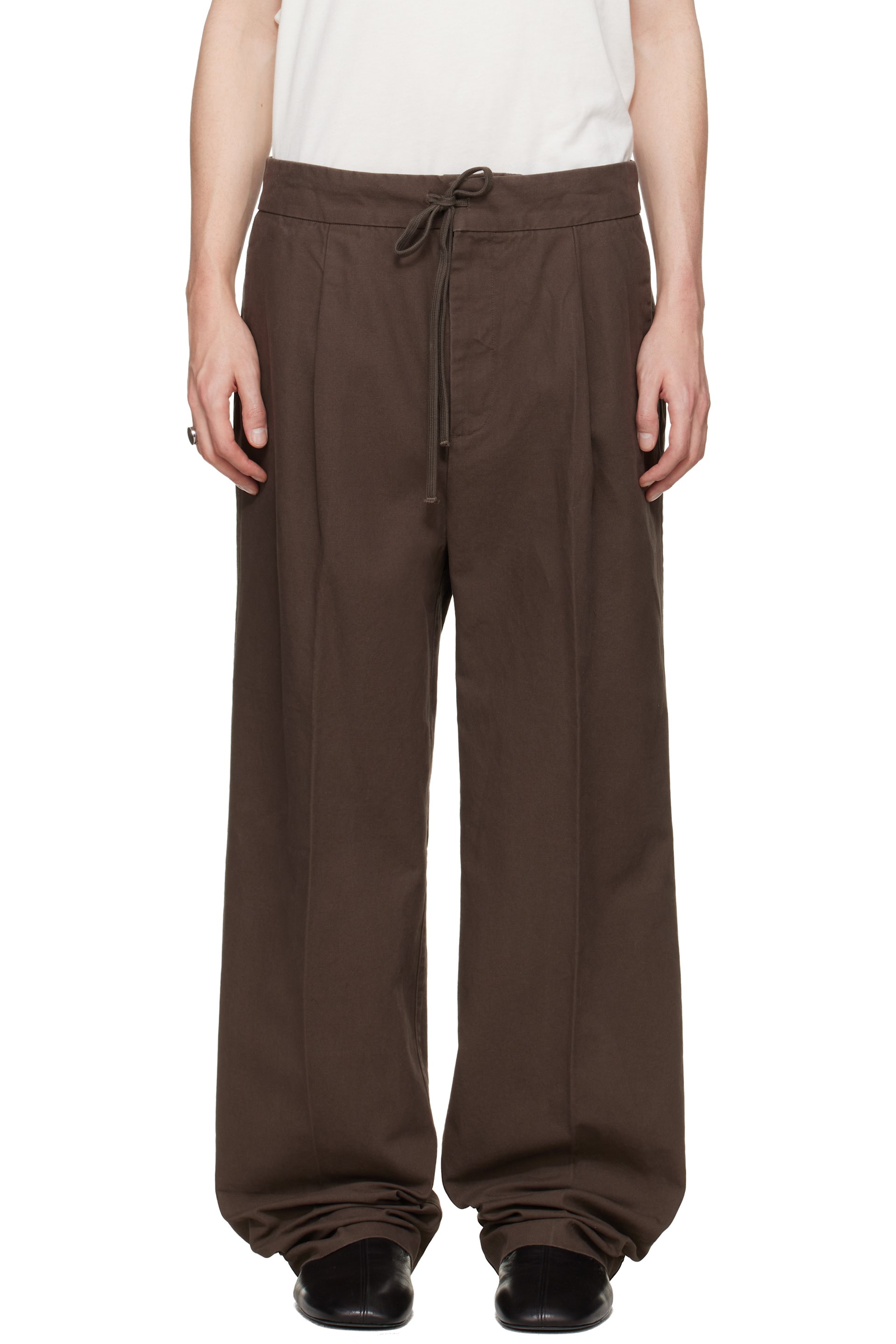 Fear of God ESSENTIALS - Brown Pleat Front Trousers