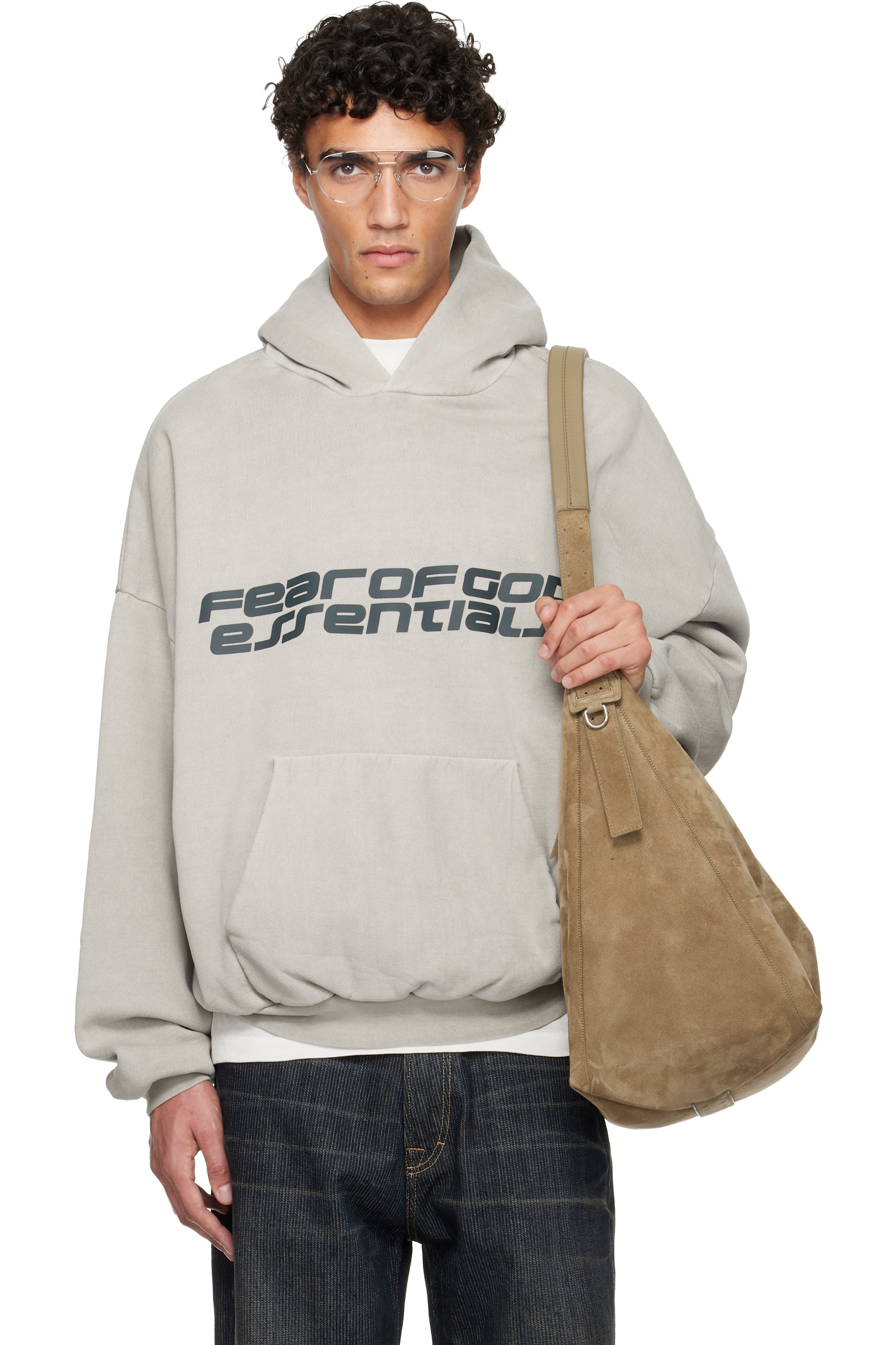 Fear of God ESSENTIALS - Gray Holiday Heavy Fleece 90s Hoodie