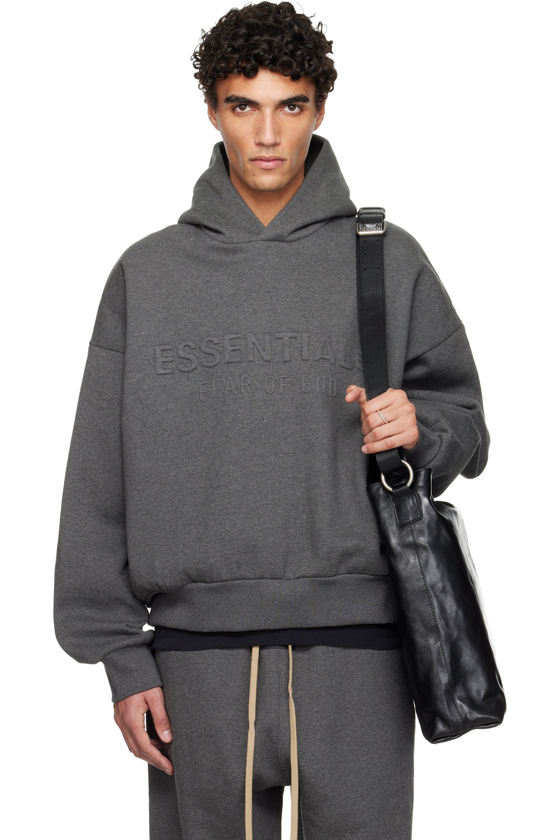 Fear of God ESSENTIALS - Gray Holiday Embossed 'Essentials' Classic Hoodie