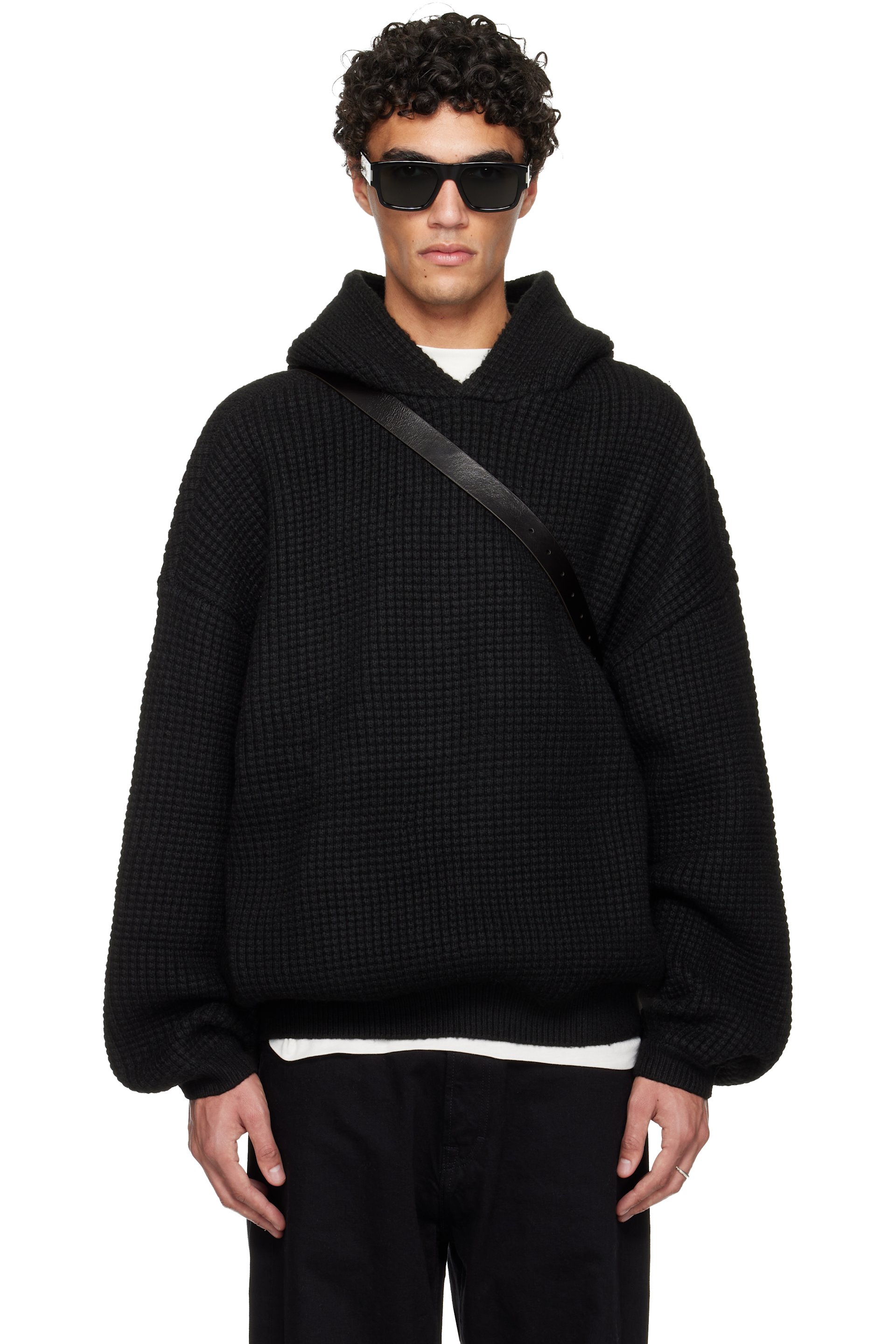 Fear of God ESSENTIALS - Black Holiday Heavy Waffle 90s Hoodie