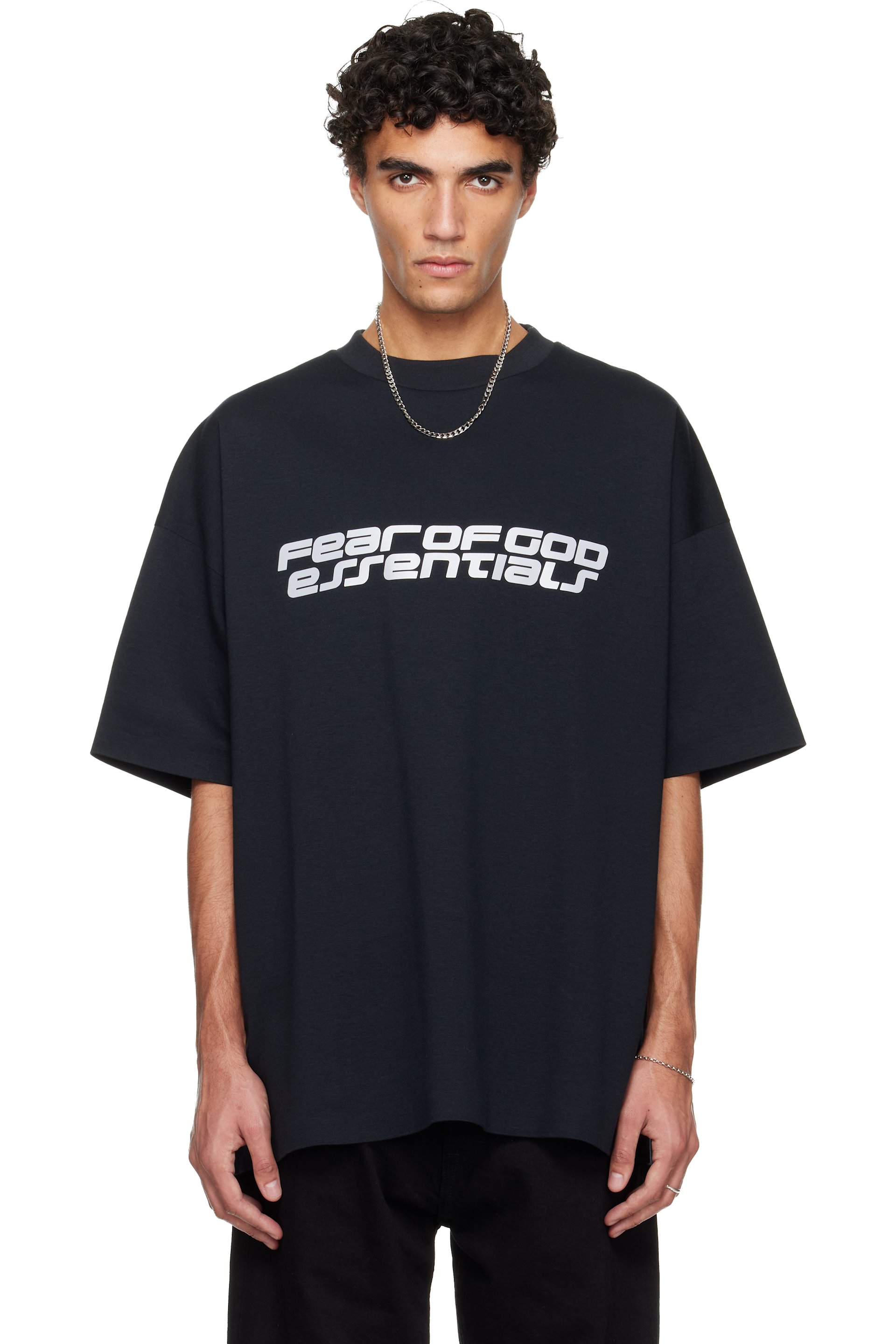 Fear of God ESSENTIALS - Black Holiday Ponte 90s T-shirt