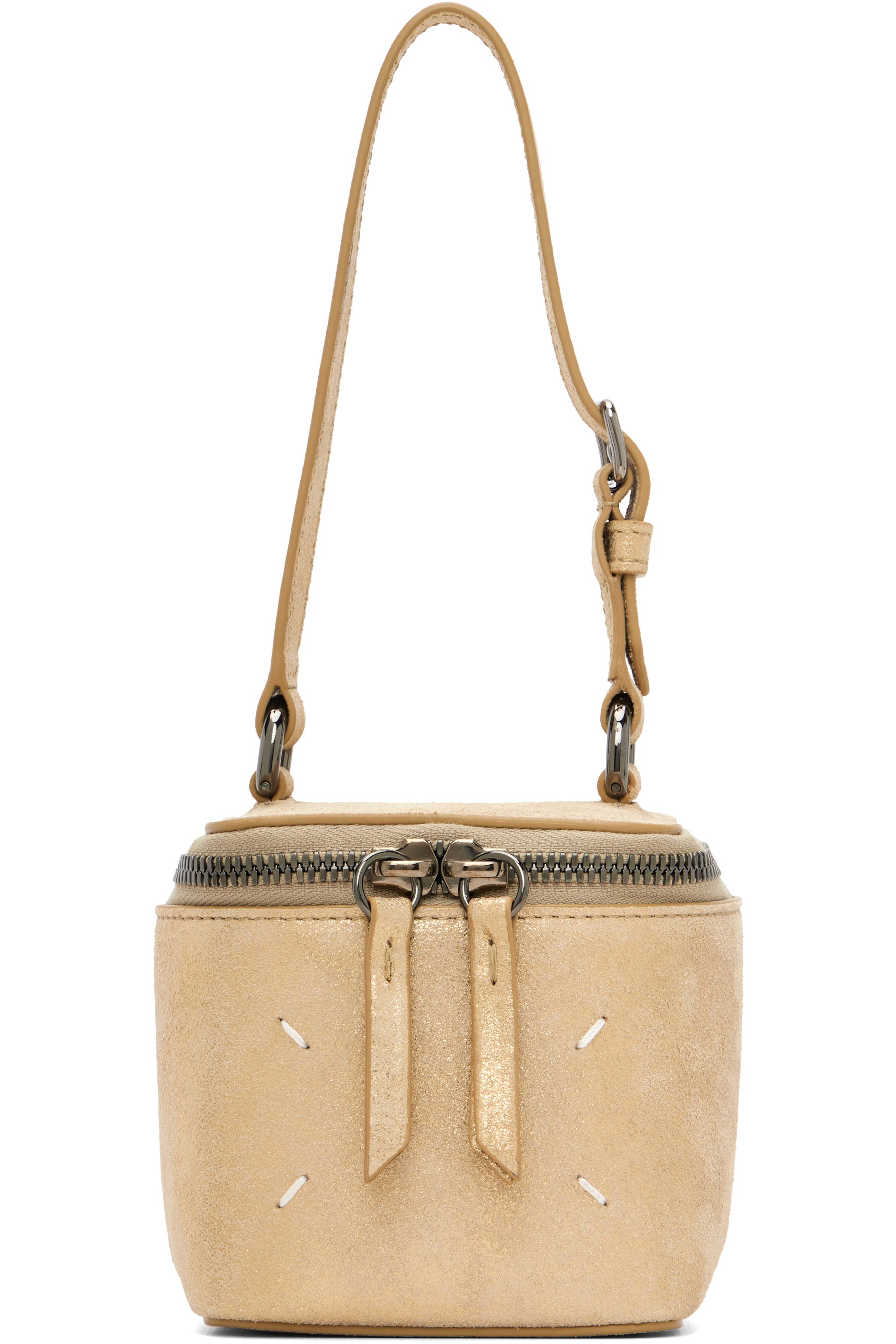 Maison Margiela - Mini sac rigide doré en cuir