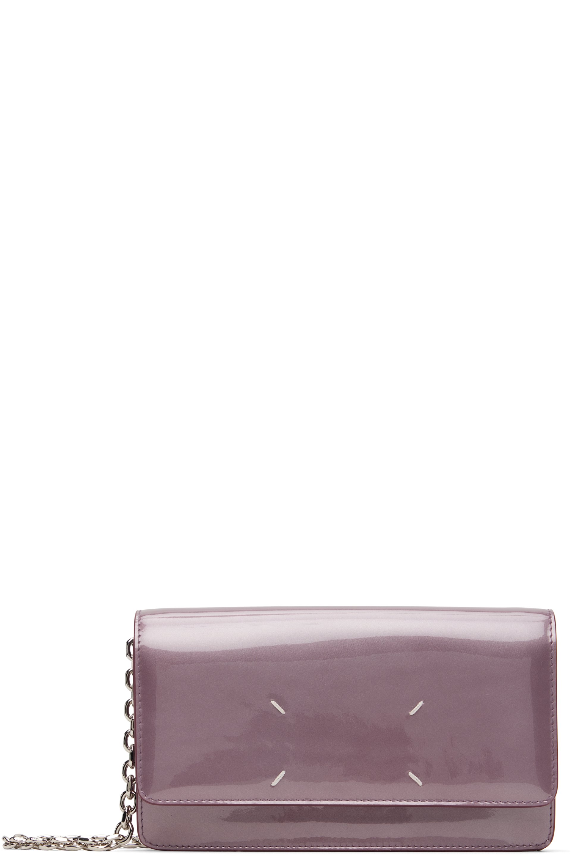 Maison Margiela - Sac portefeuille rose à ornement cousu et à chaine