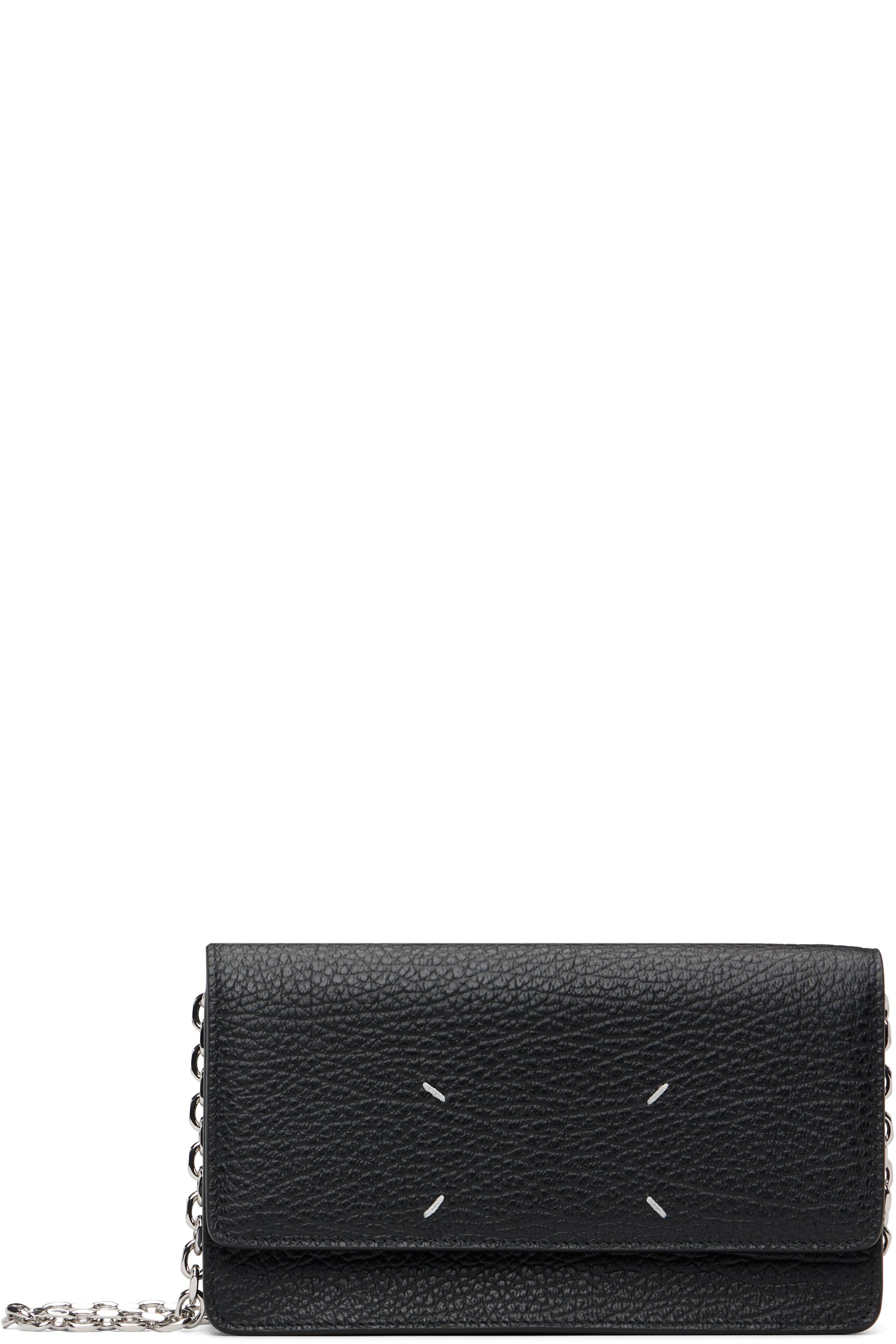 Maison Margiela - Sac portefeuille noir à chaine
