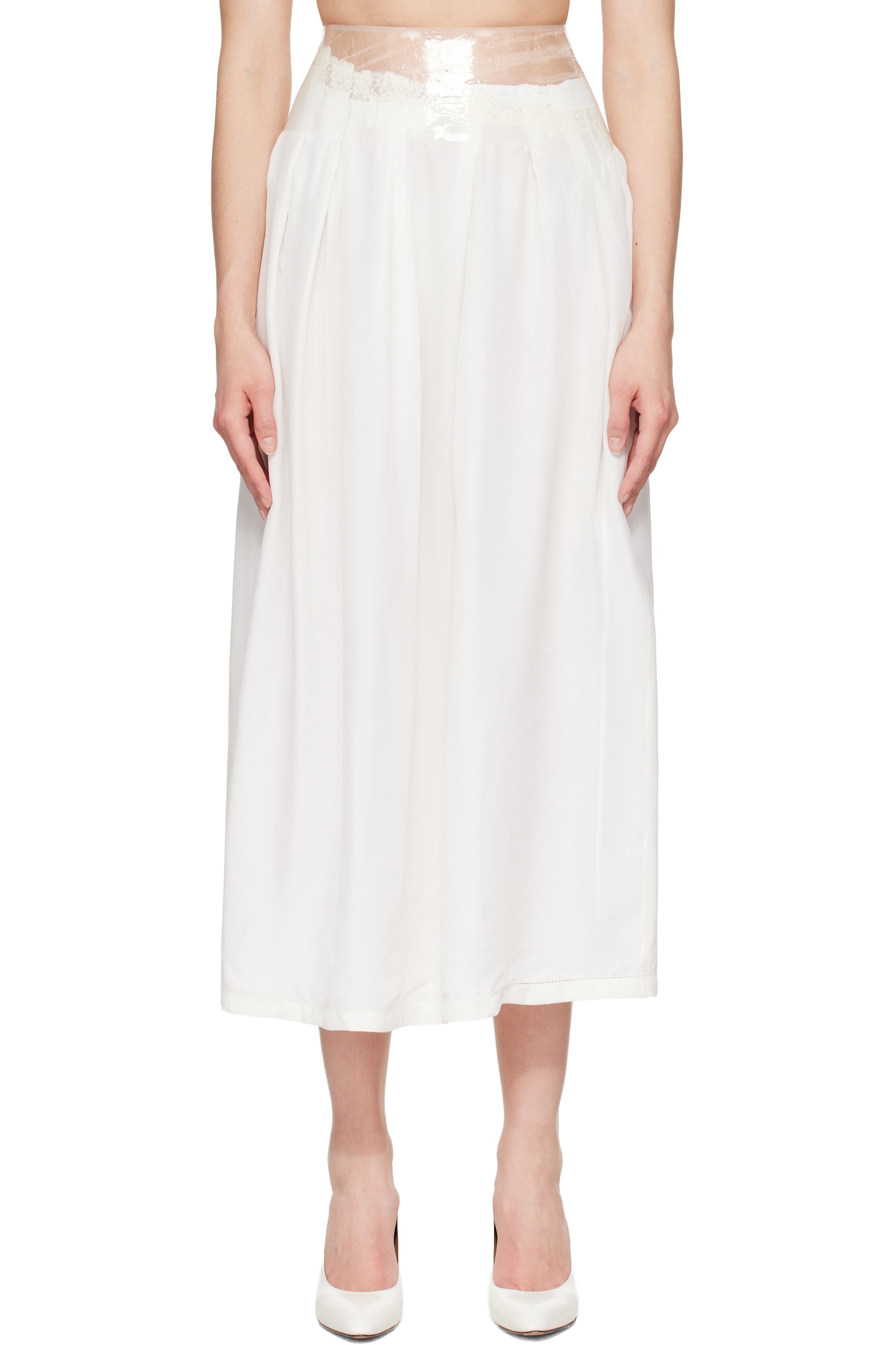 Maison Margiela - Off-White Taped Midi Skirt