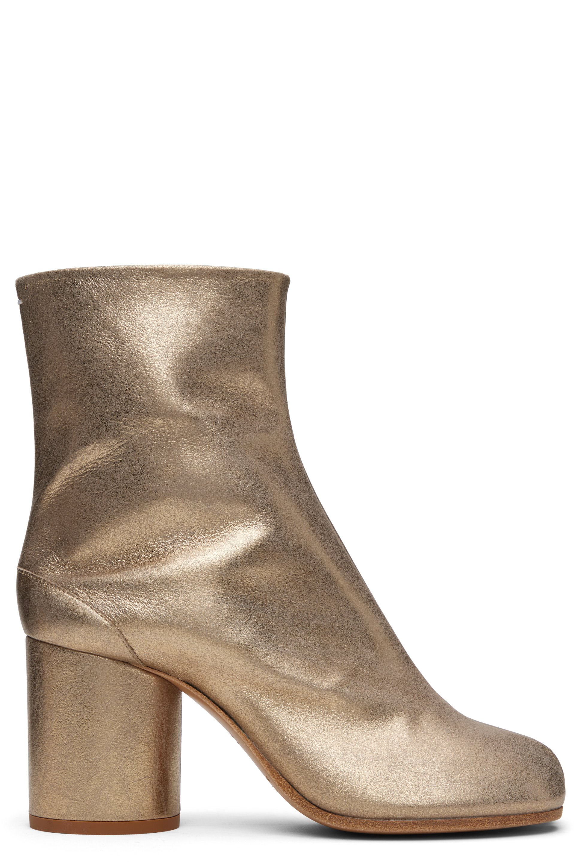 Maison Margiela - Bottines dorées à bout Tabi