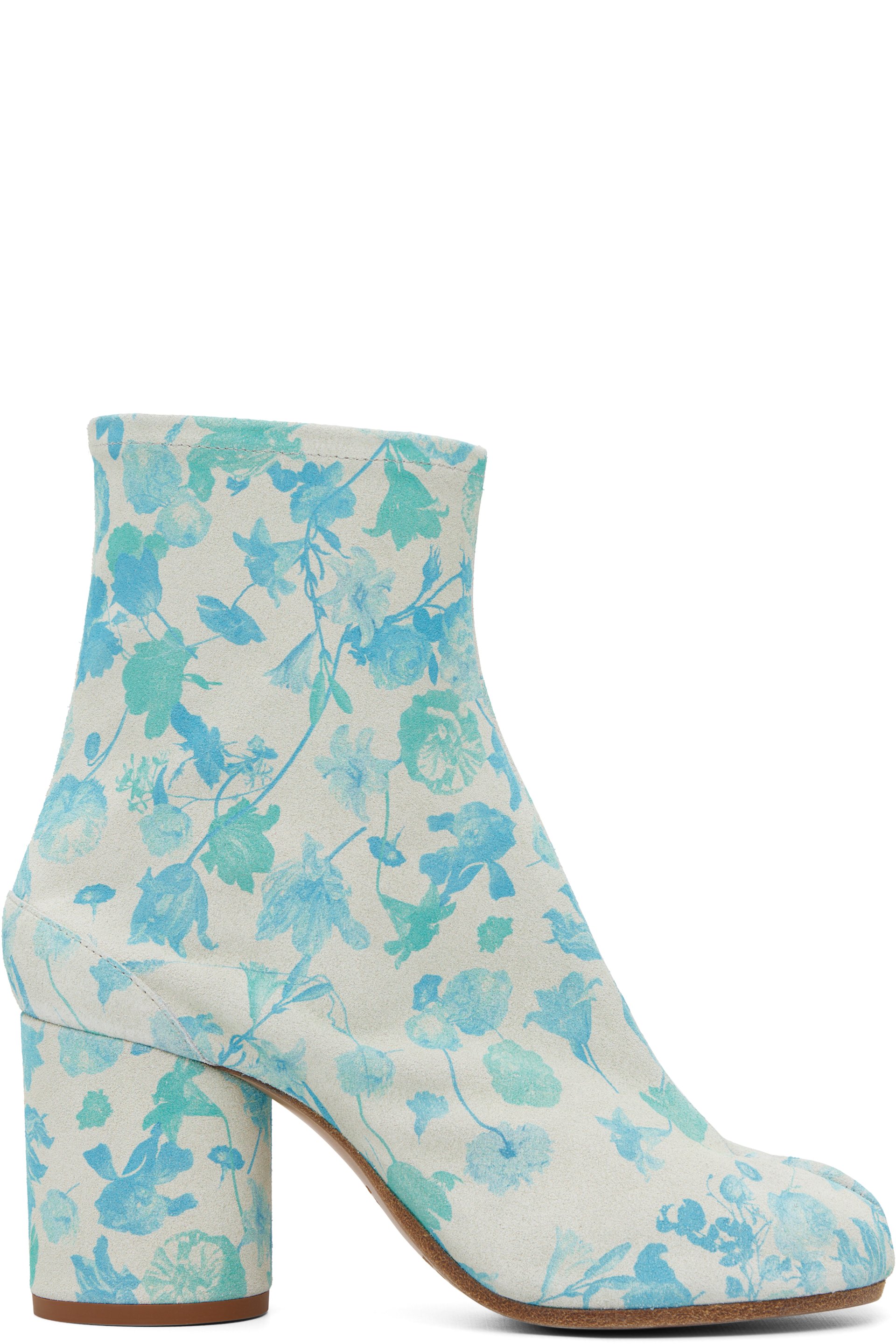 Maison Margiela - Bottines bleu et gris à bout Tabi