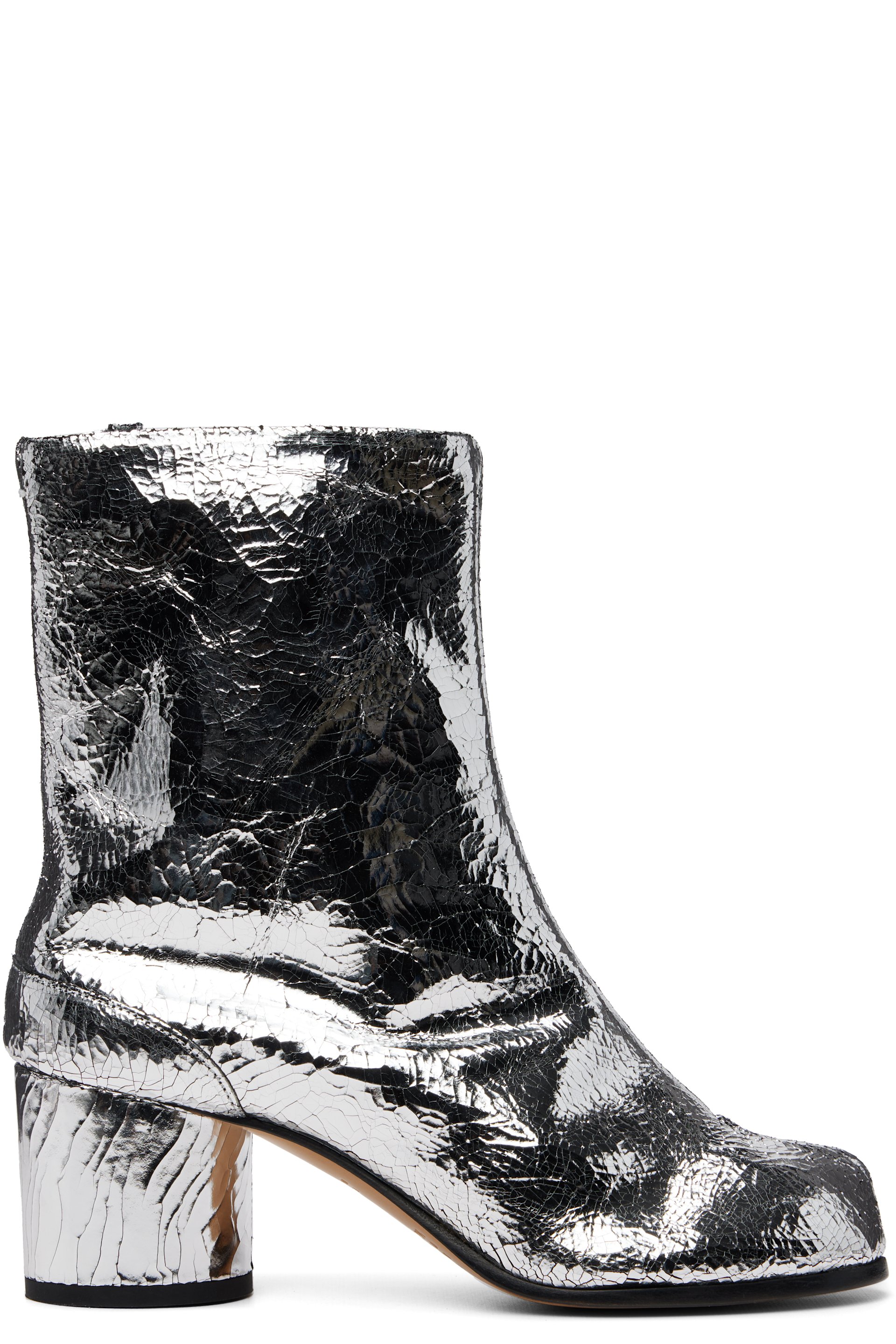 Maison Margiela - Bottes argentées réfléchissantes à bout Tabi