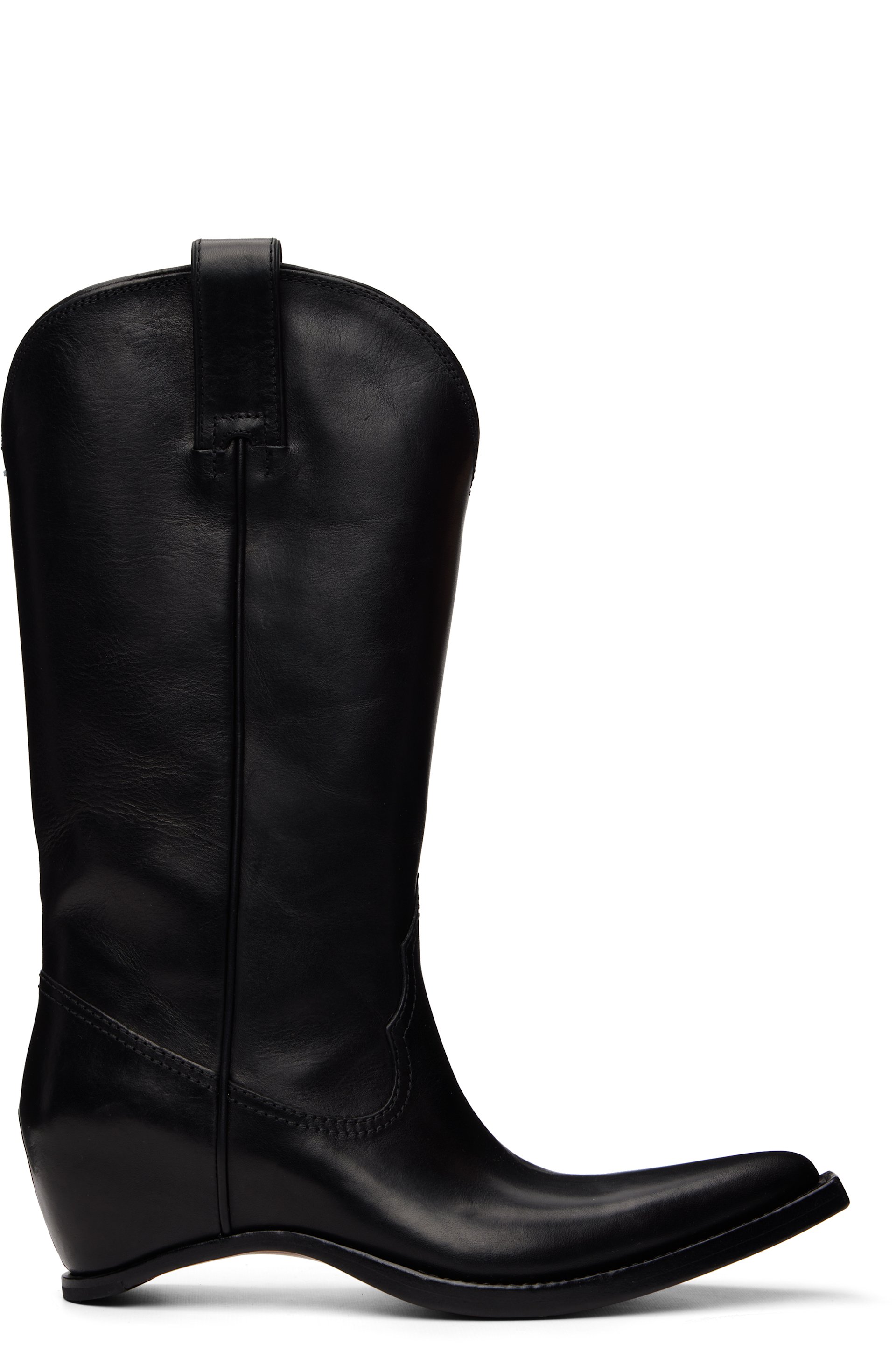 Maison Margiela - Bottes western noires à talon recouvert