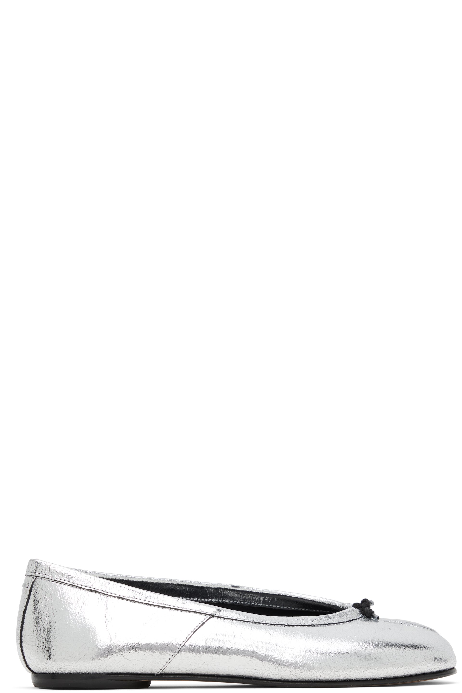 Maison Margiela - Ballerines argentées à bout Tabi et à effet miroir brisé