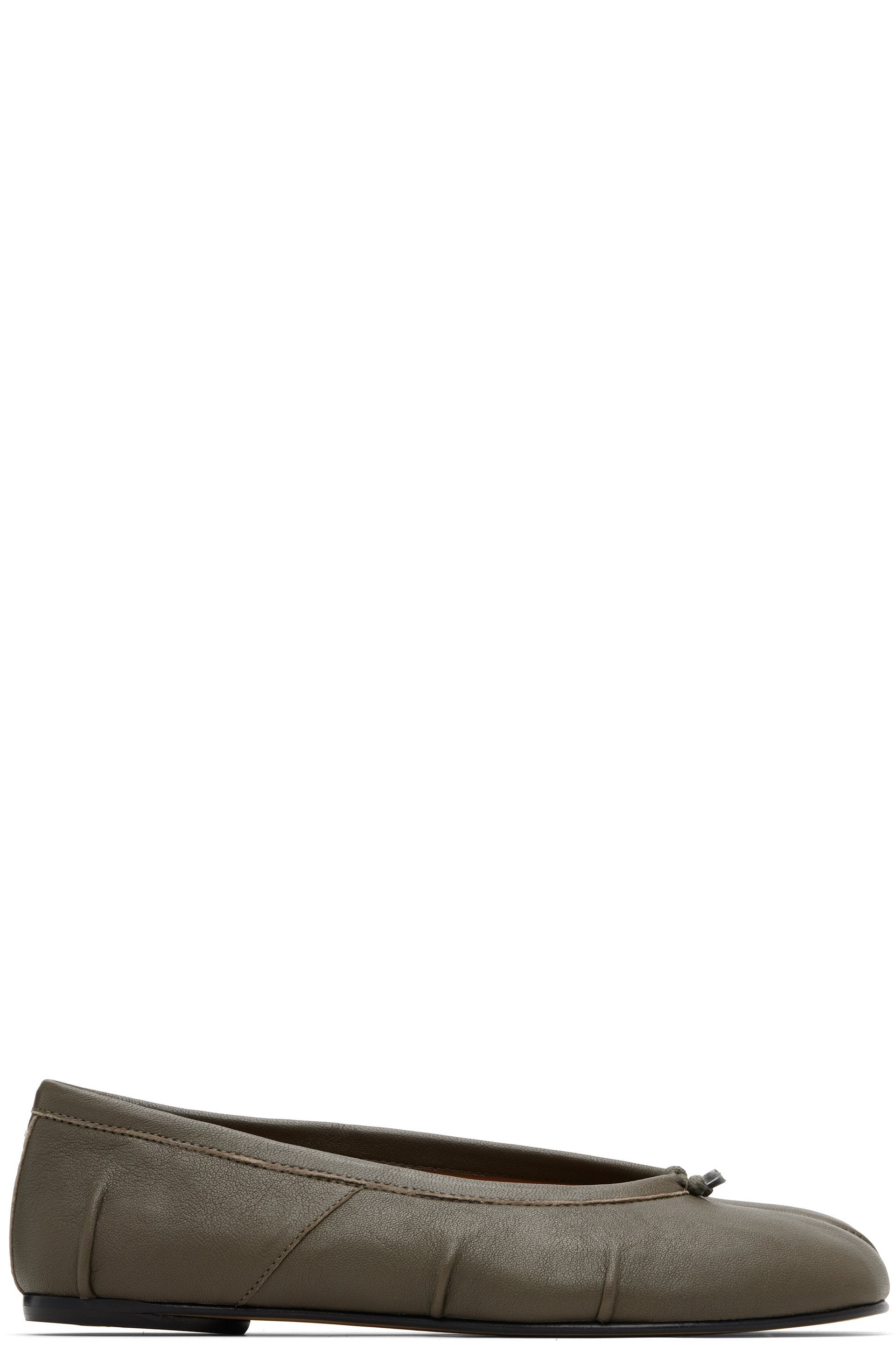 Maison Margiela - Ballerines taupe à bout Tabi