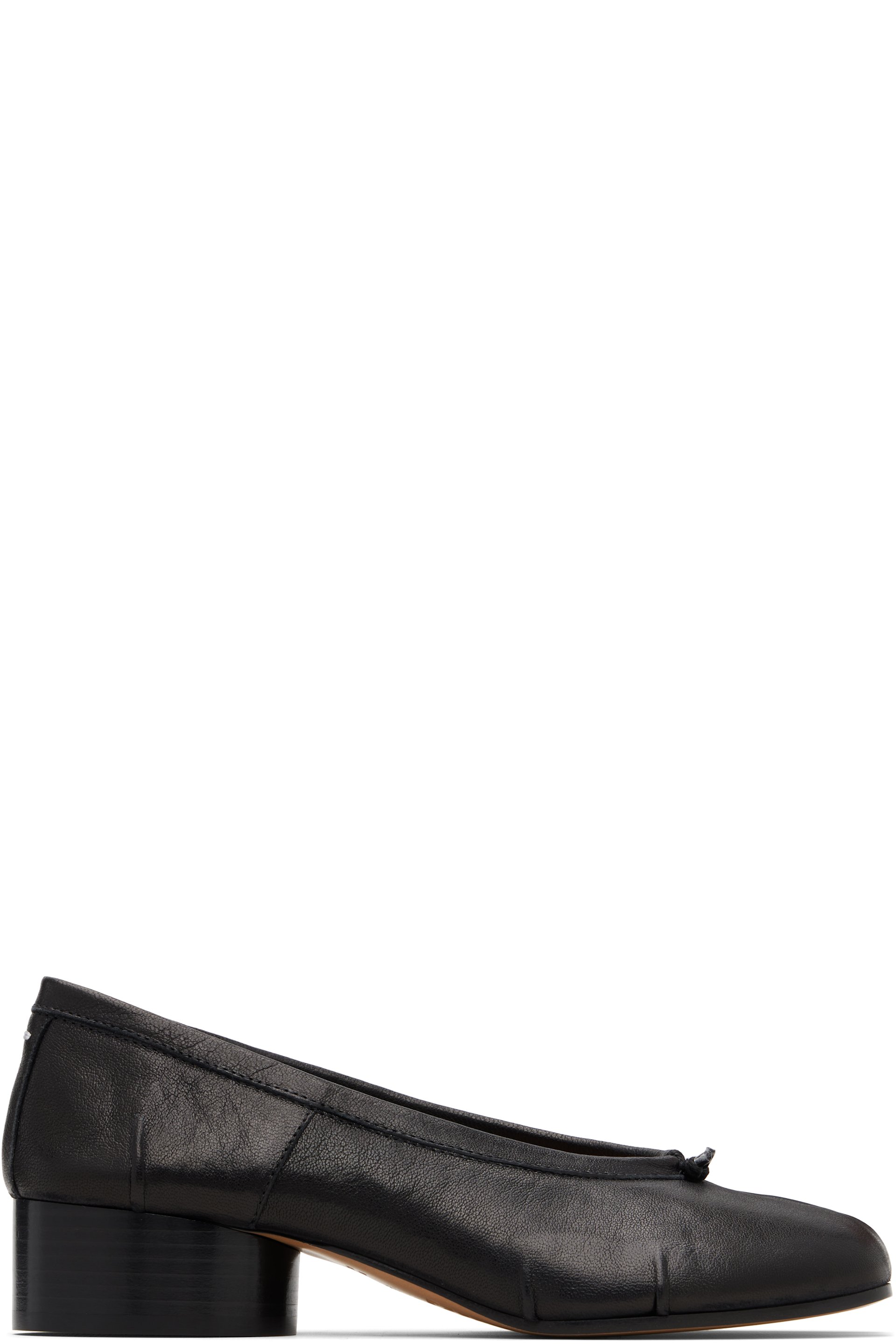 Maison Margiela - Chaussures à talon de style ballerine noires à bout Tabi