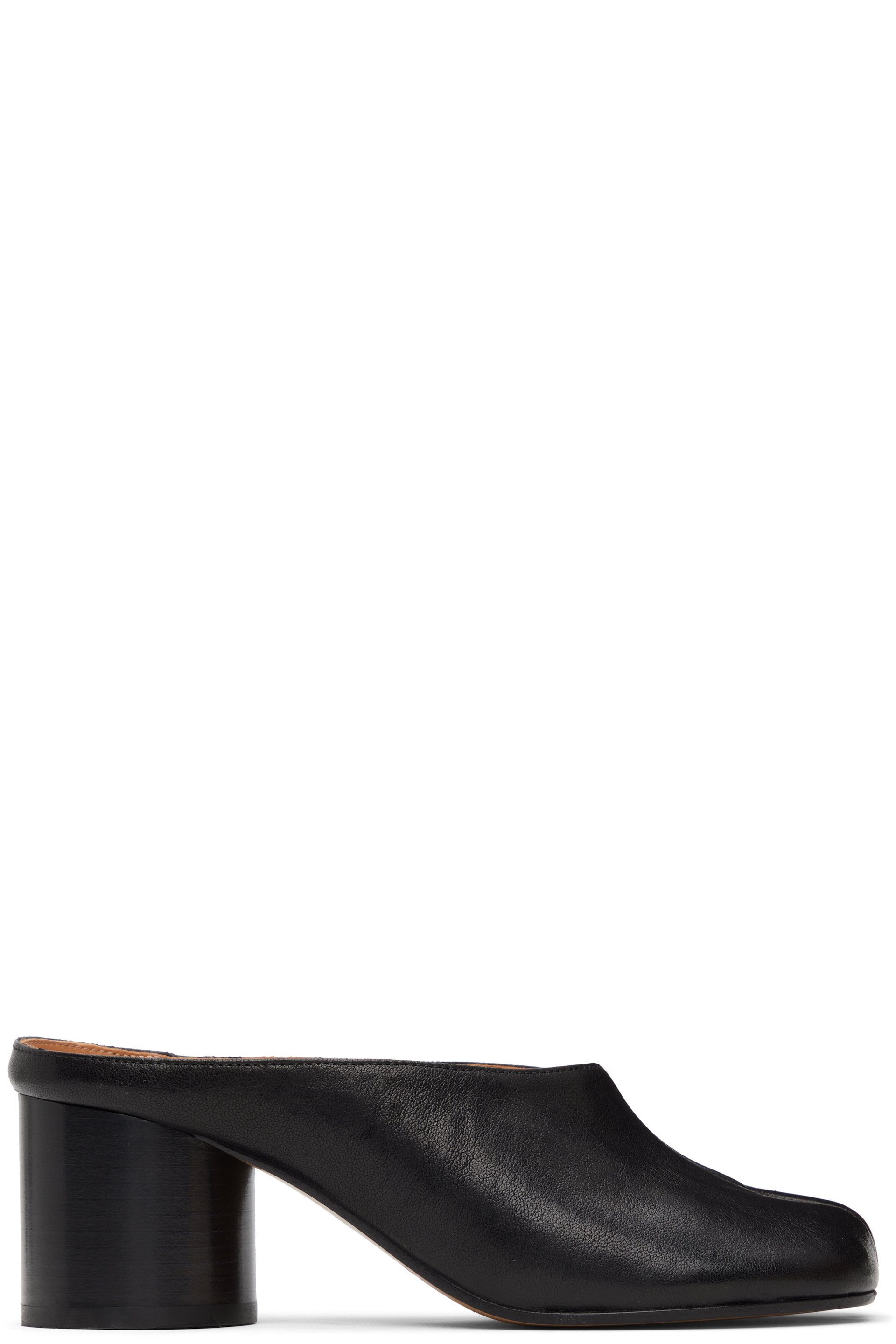 Maison Margiela - Chaussures décolletées à talon de style mules brunes à bout Tabi