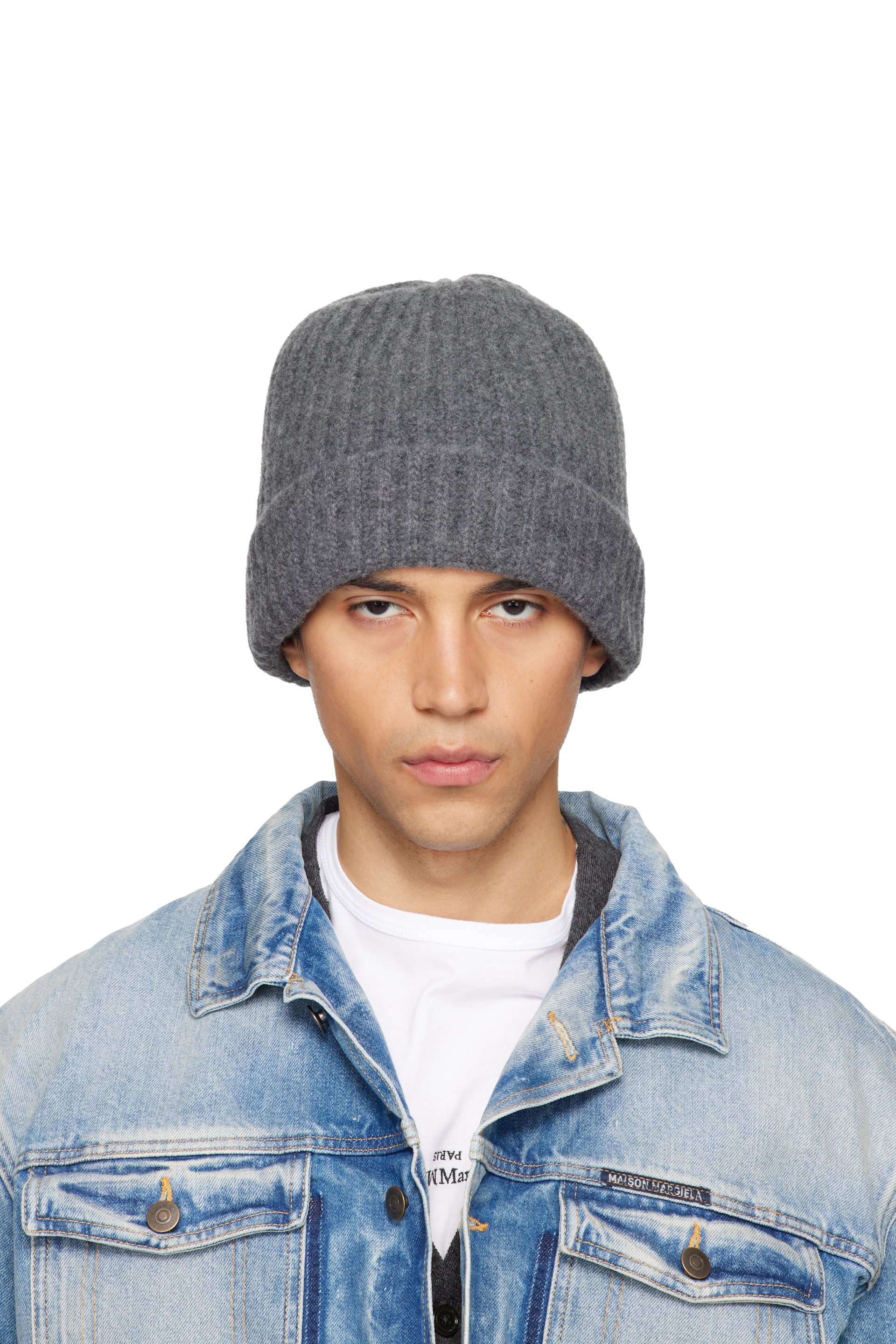 Maison Margiela - Gray Ribbed Beanie
