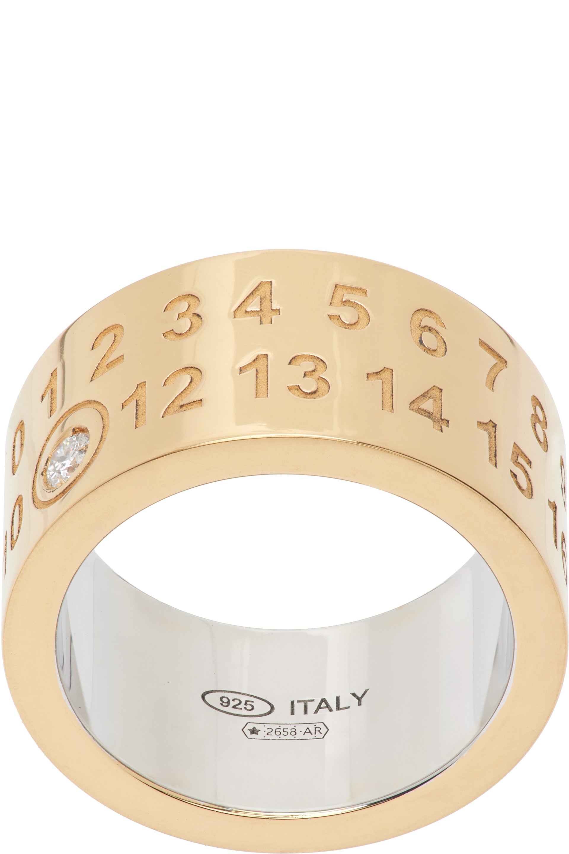Maison Margiela - Bague à diamant et logo numérique