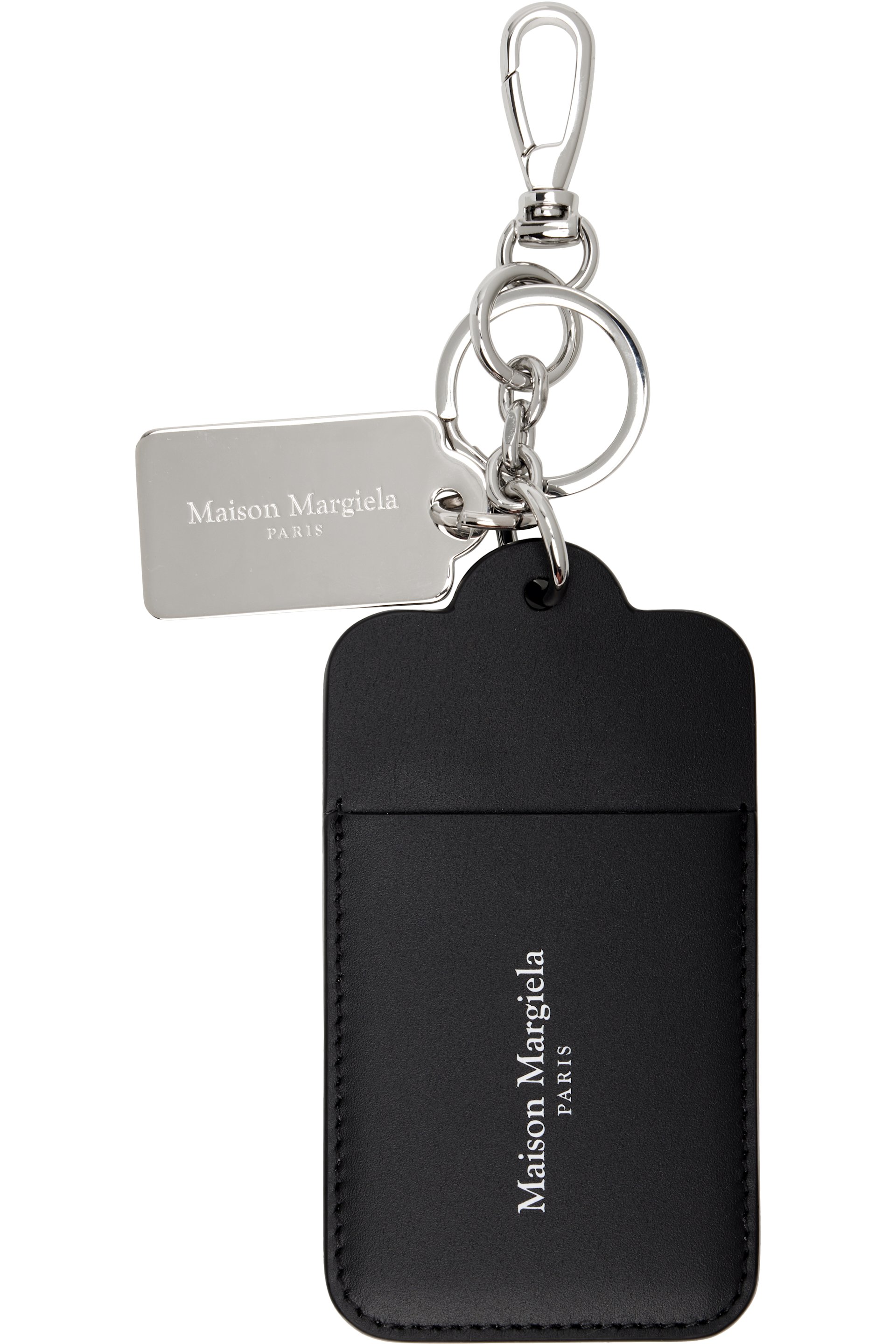 Maison Margiela - Black & Silver Double Tag Card Holder Big Keychain