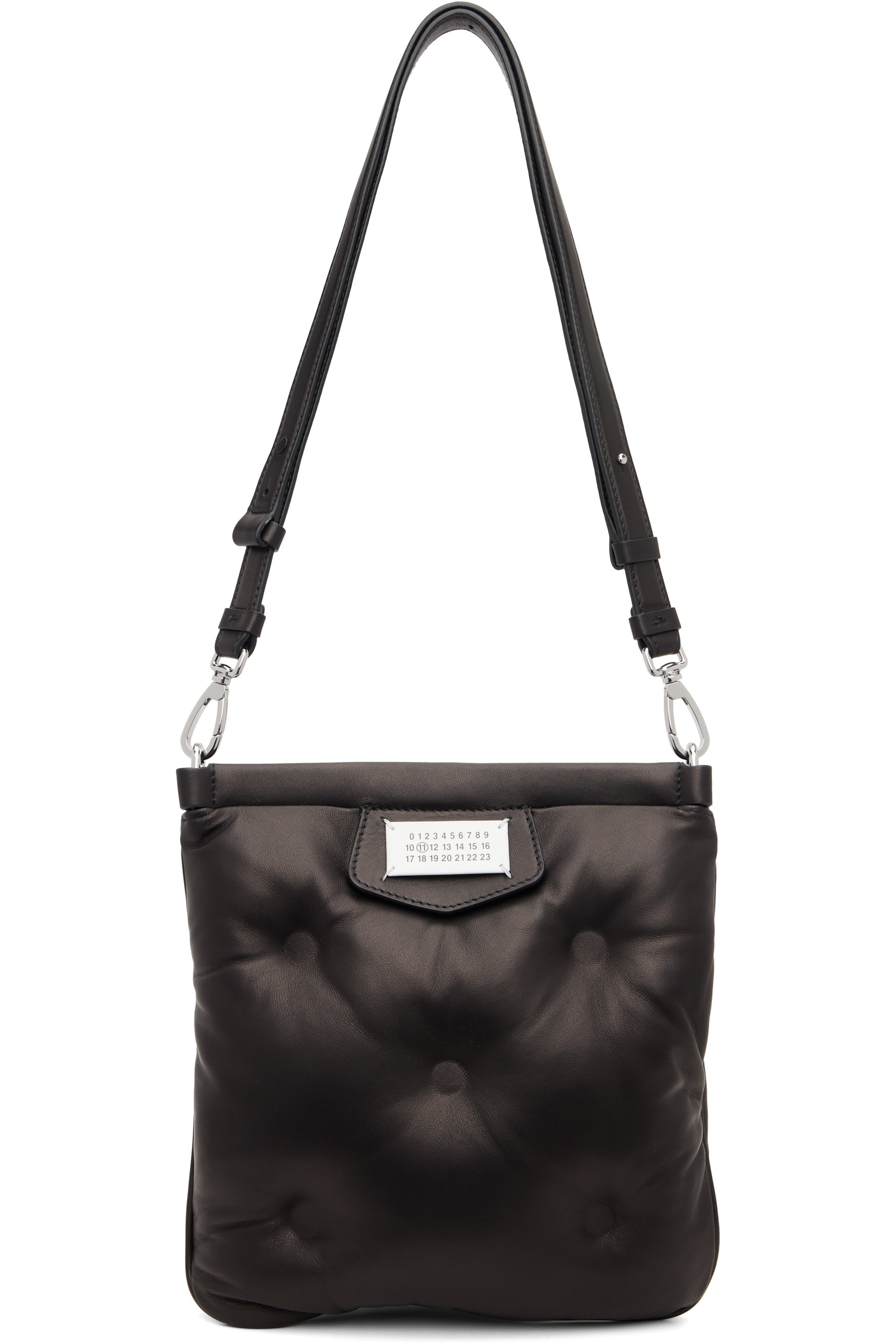 Maison Margiela ボディバッグ ssense 購入 Maison Margiela: Black Glam Slam Sport Flat Pocket Bag | SSENSE