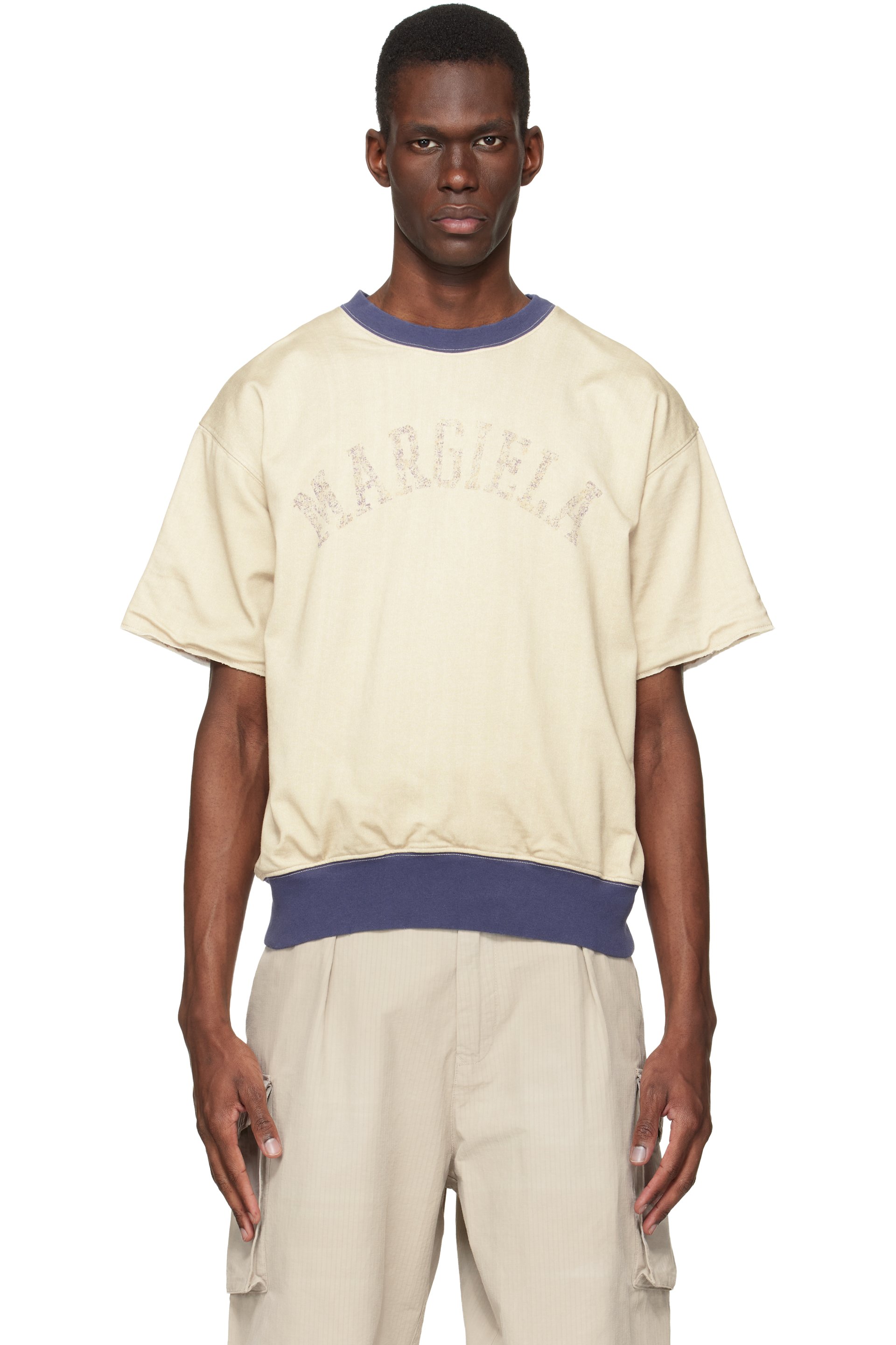 Maison Margiela - Off-White Cotton Varsity T-shirt