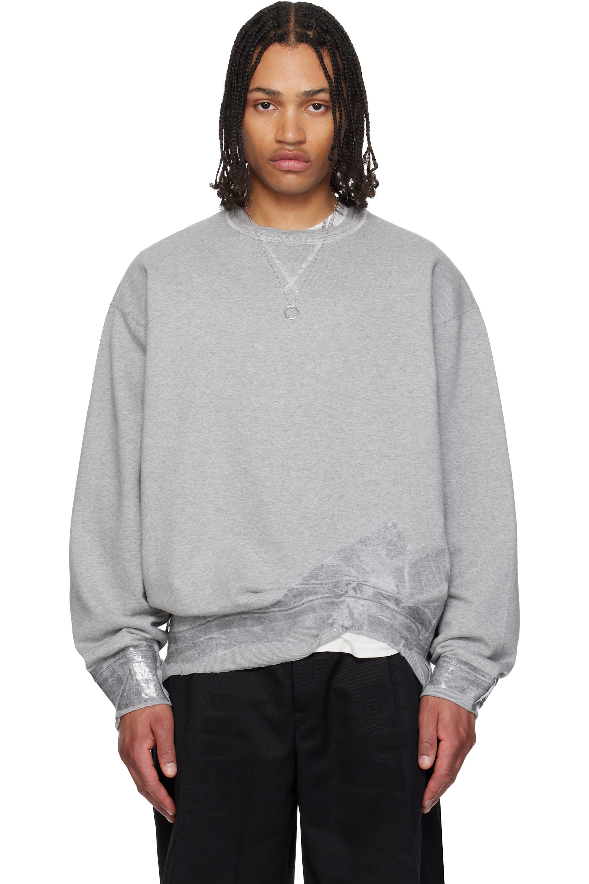 Maison Margiela - Gray Taped Jersey Sweatshirt