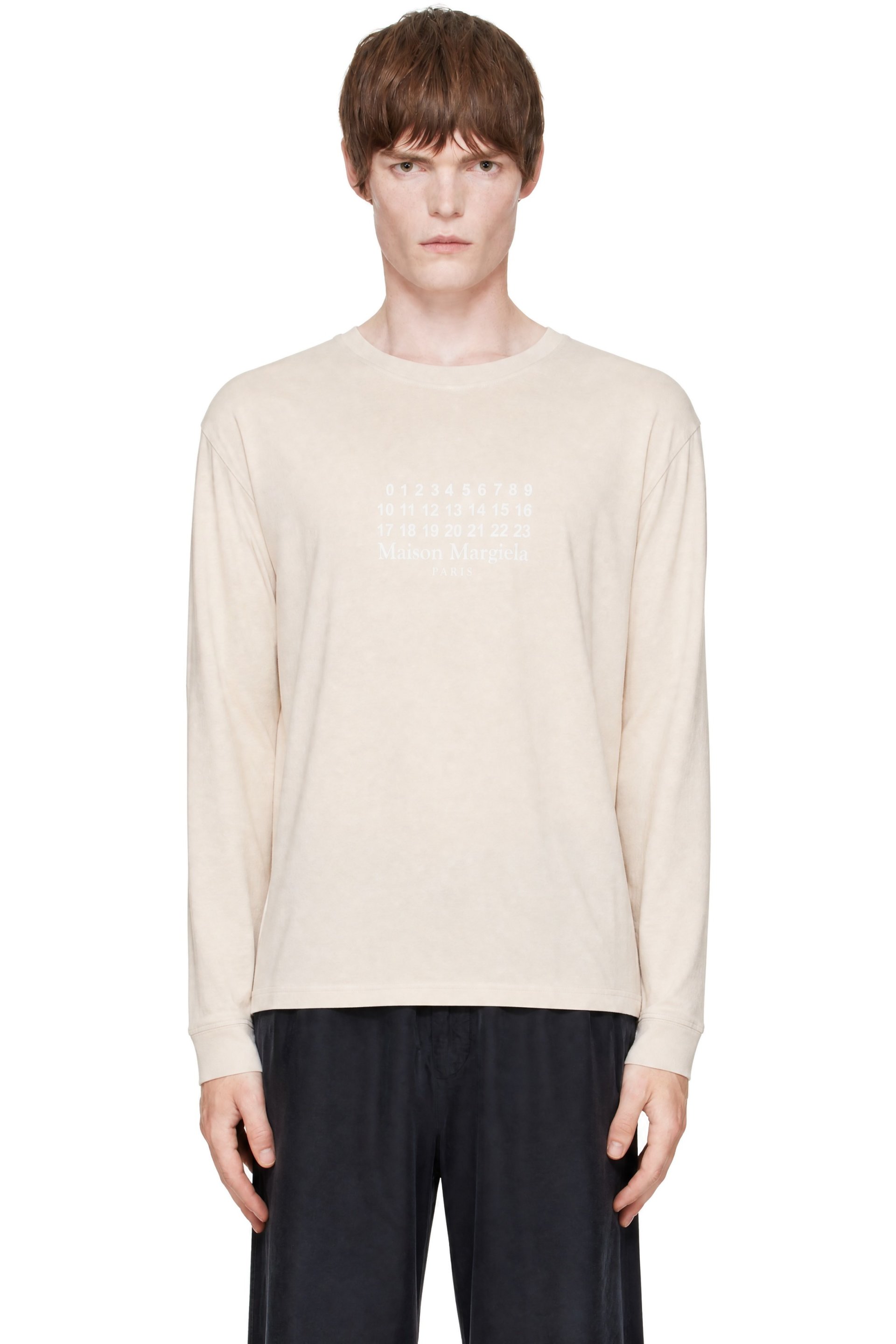 Maison Margiela - Beige Logo T-shirt