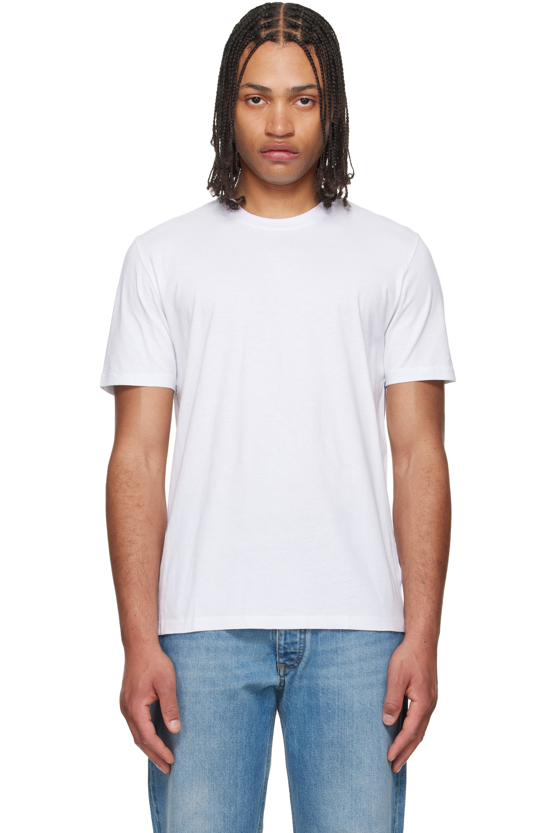 Maison Margiela - Ensemble de trois t-shirts blancs en jersey de coton