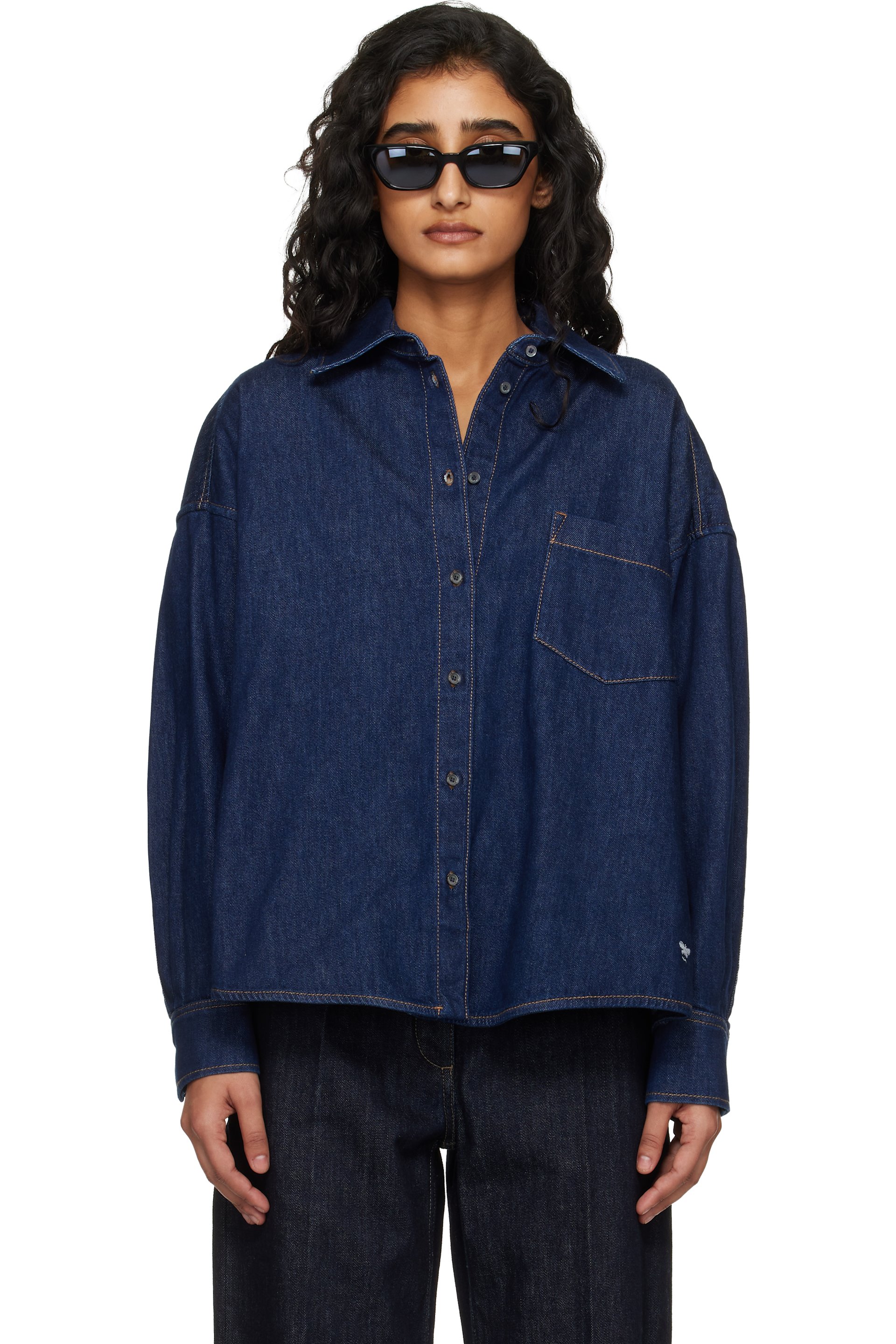 Weekend Max Mara - Chemise Foggia bleu marine en denim