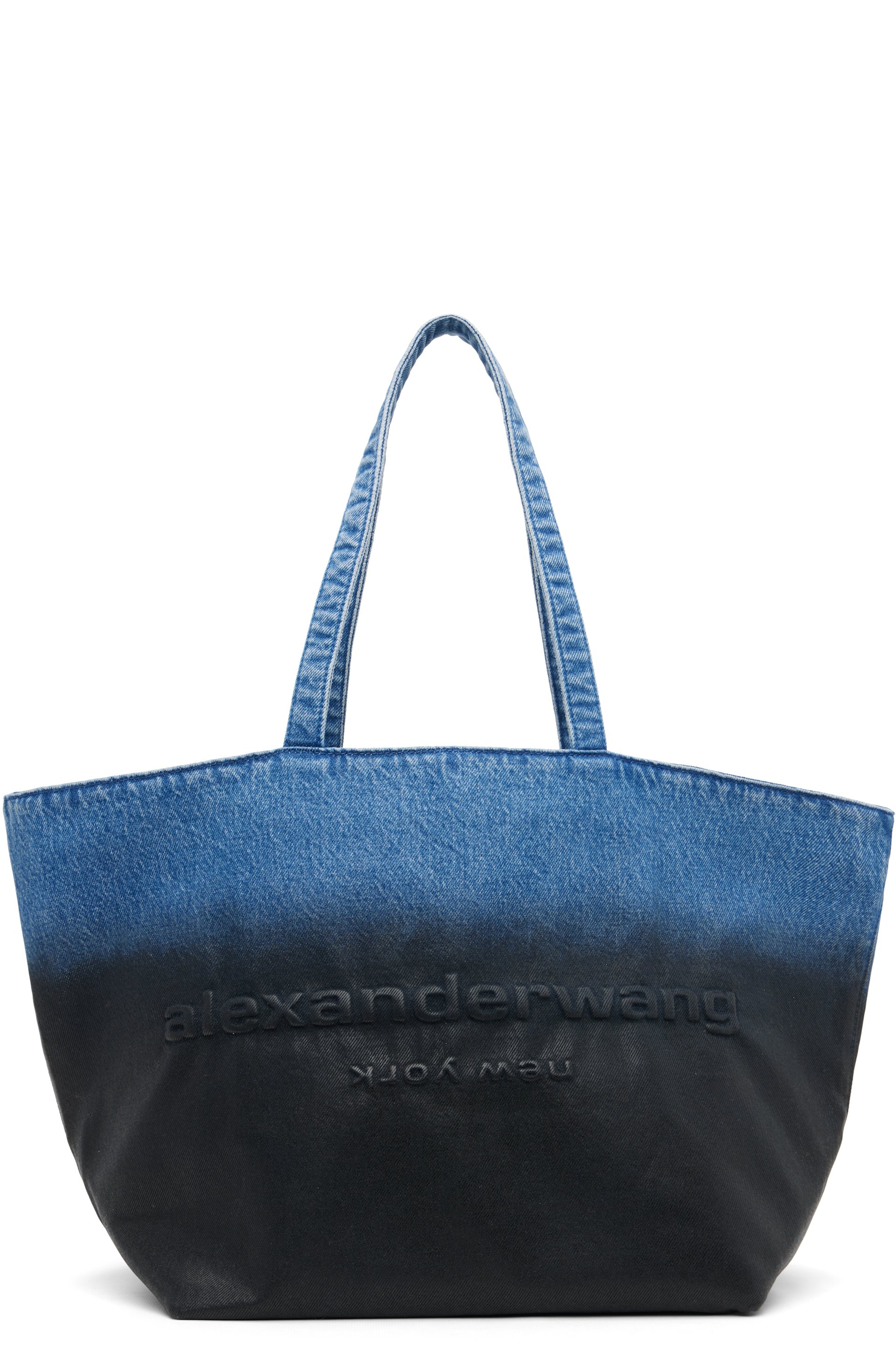 Alexander Wang: Blue Denim Punch Large Tote | SSENSE Canada