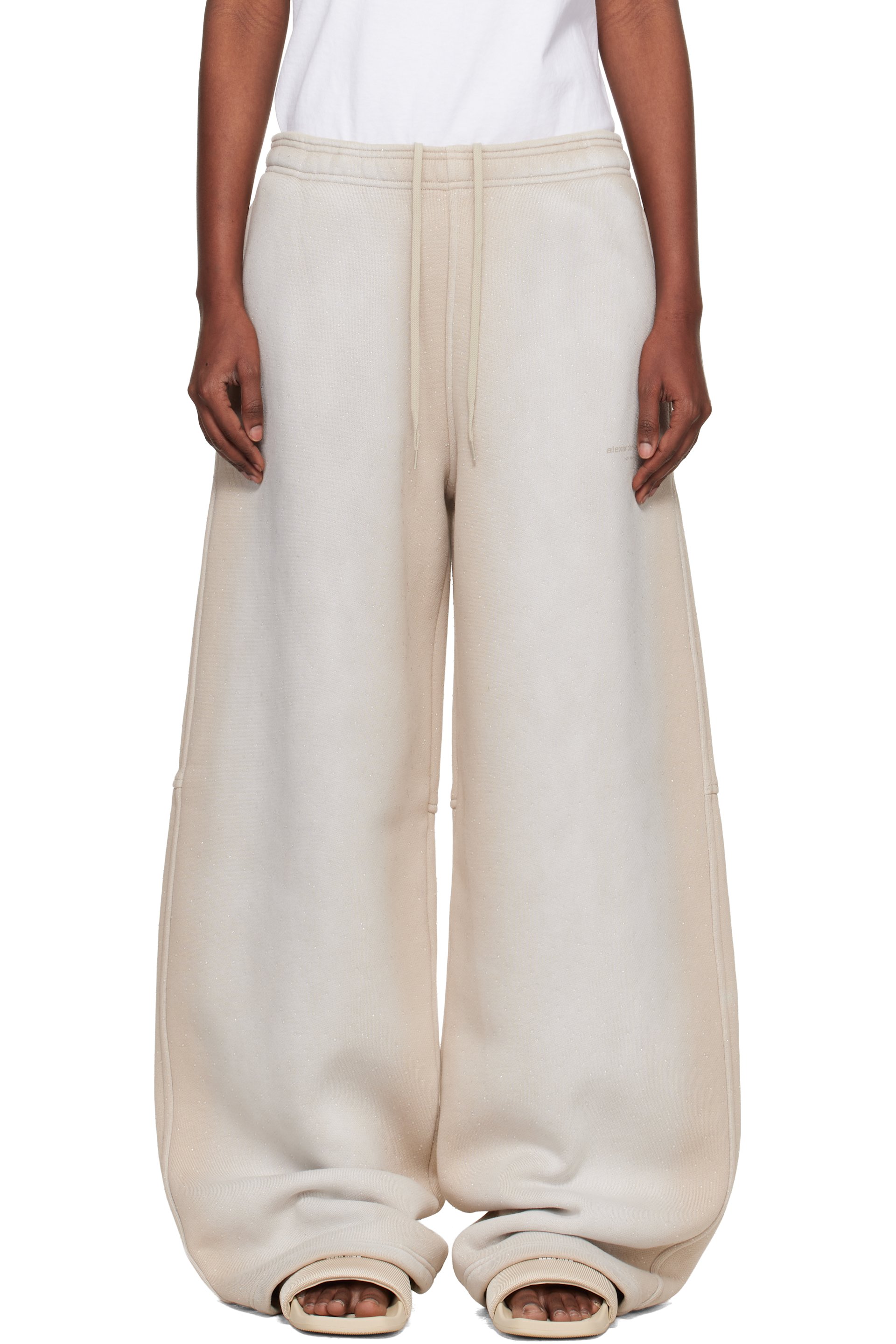 Alexander Wang - Gray Crystal Washed Terry Sweatpants