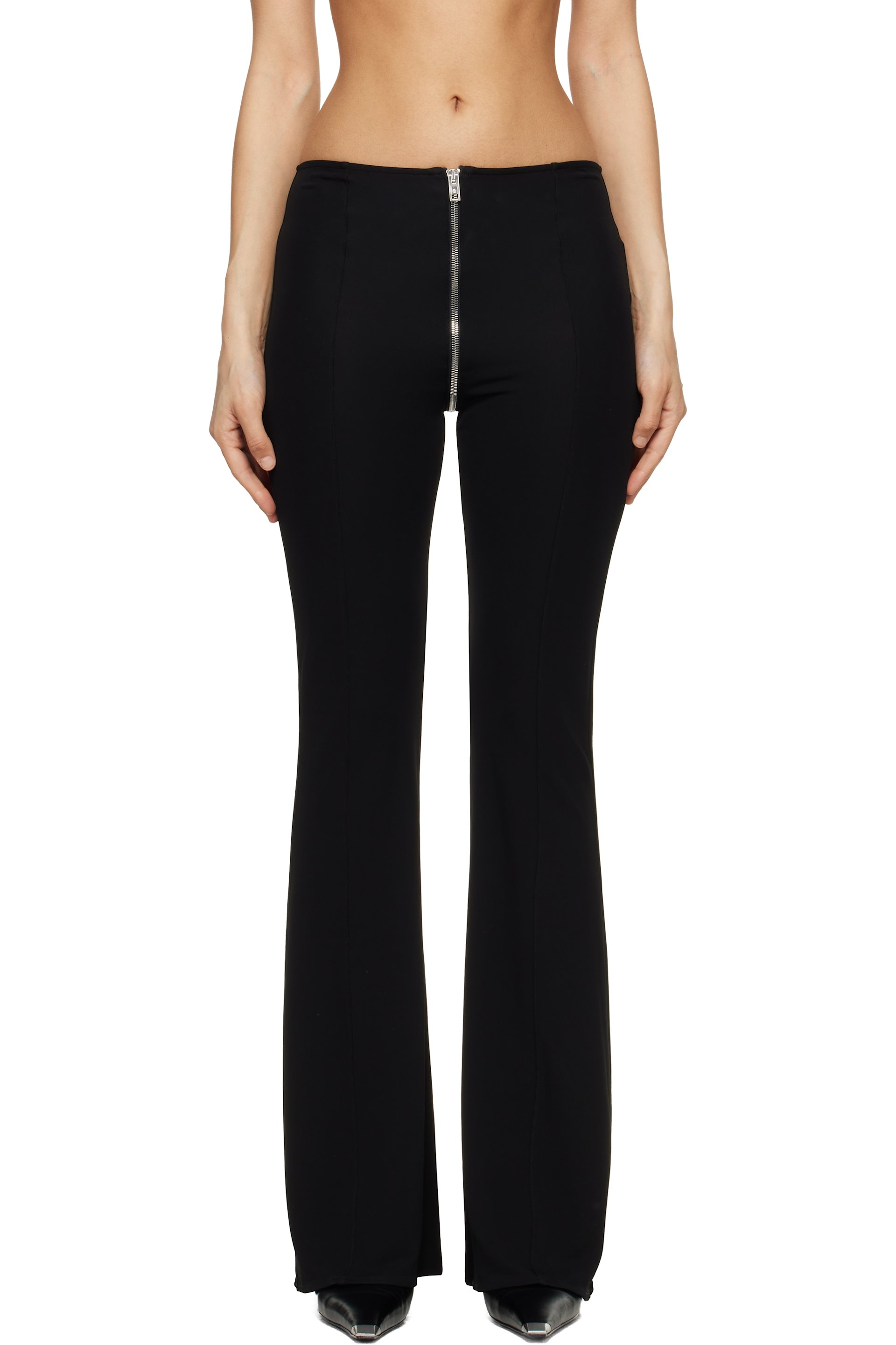 Alexander Wang - Black Mid-Rise Zipper Trousers
