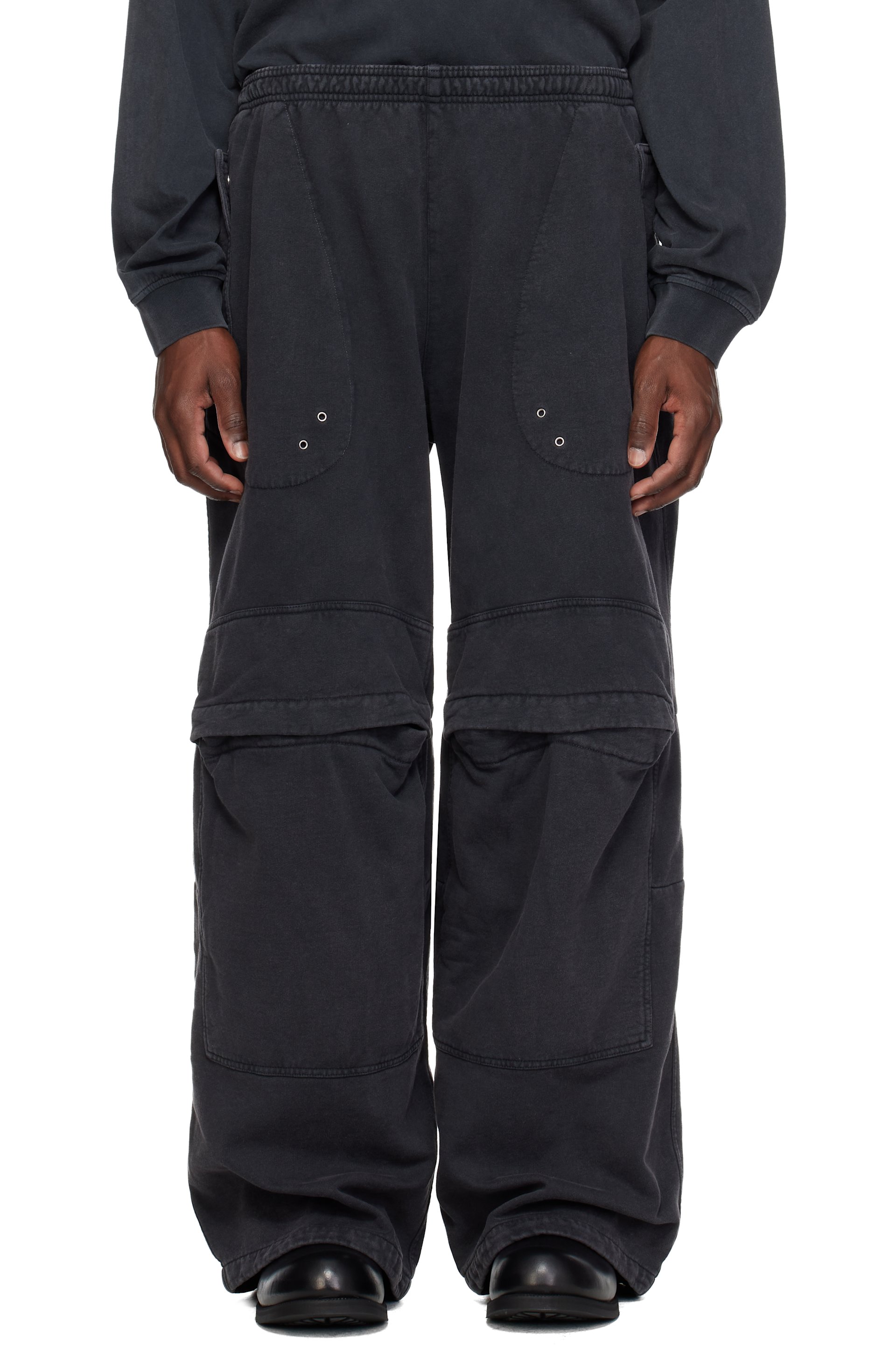 Alexander Wang - Pantalon de survêtement cargo noir à taille mi-haute