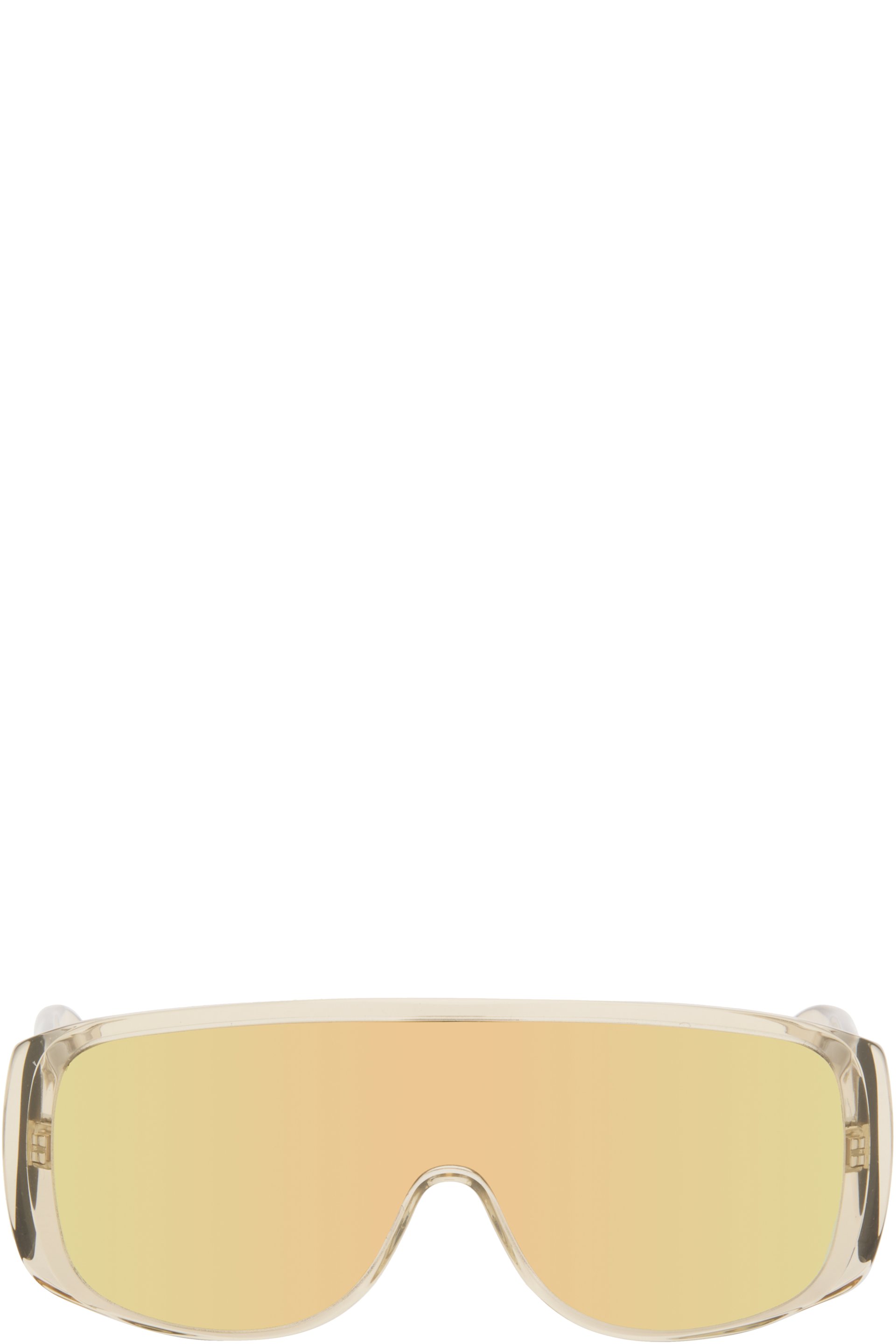 MM6 Maison Margiela - Lunettes de soleil blanc cassé de style visière
