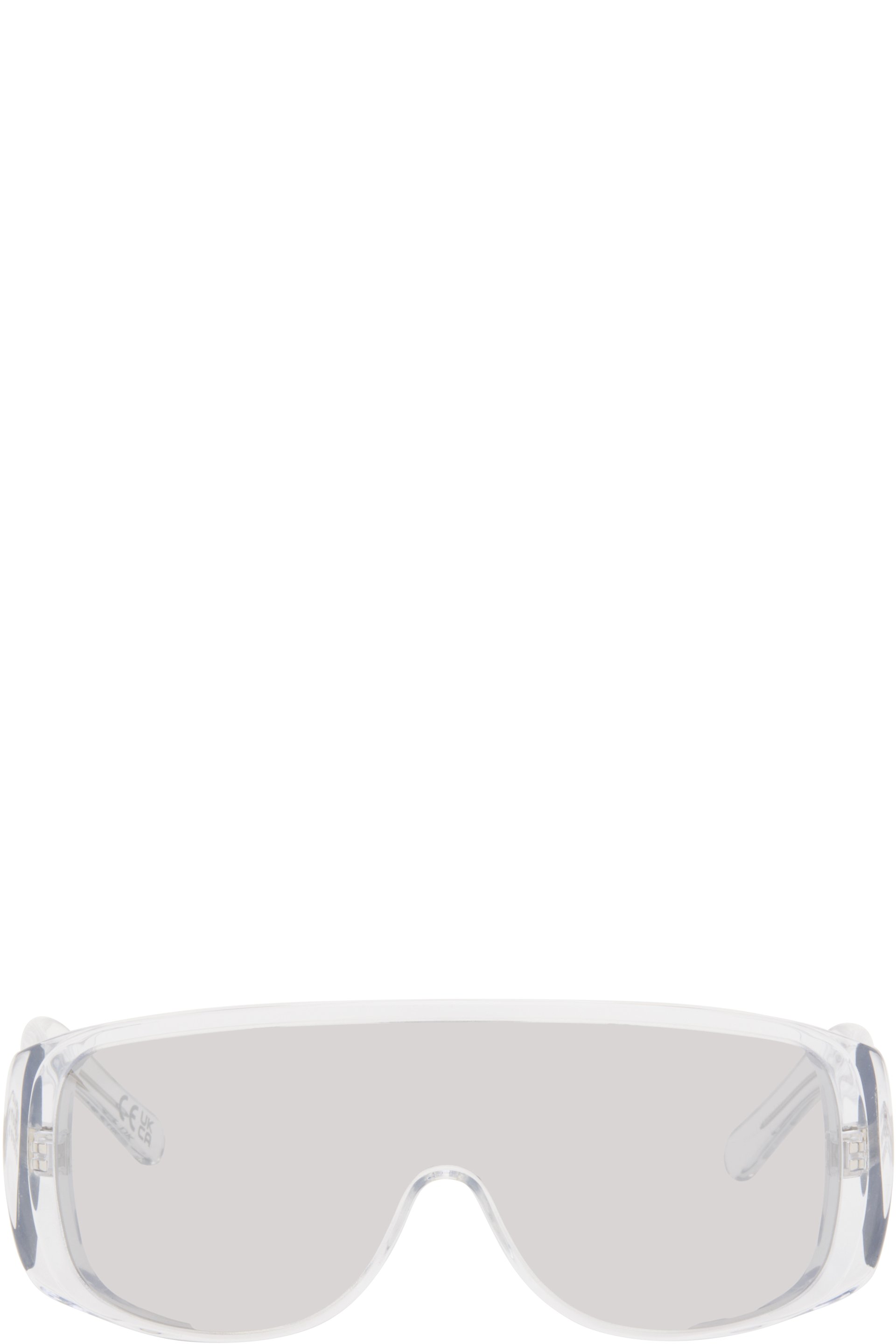 MM6 Maison Margiela - Lunettes de soleil de style visière en acétate transparent