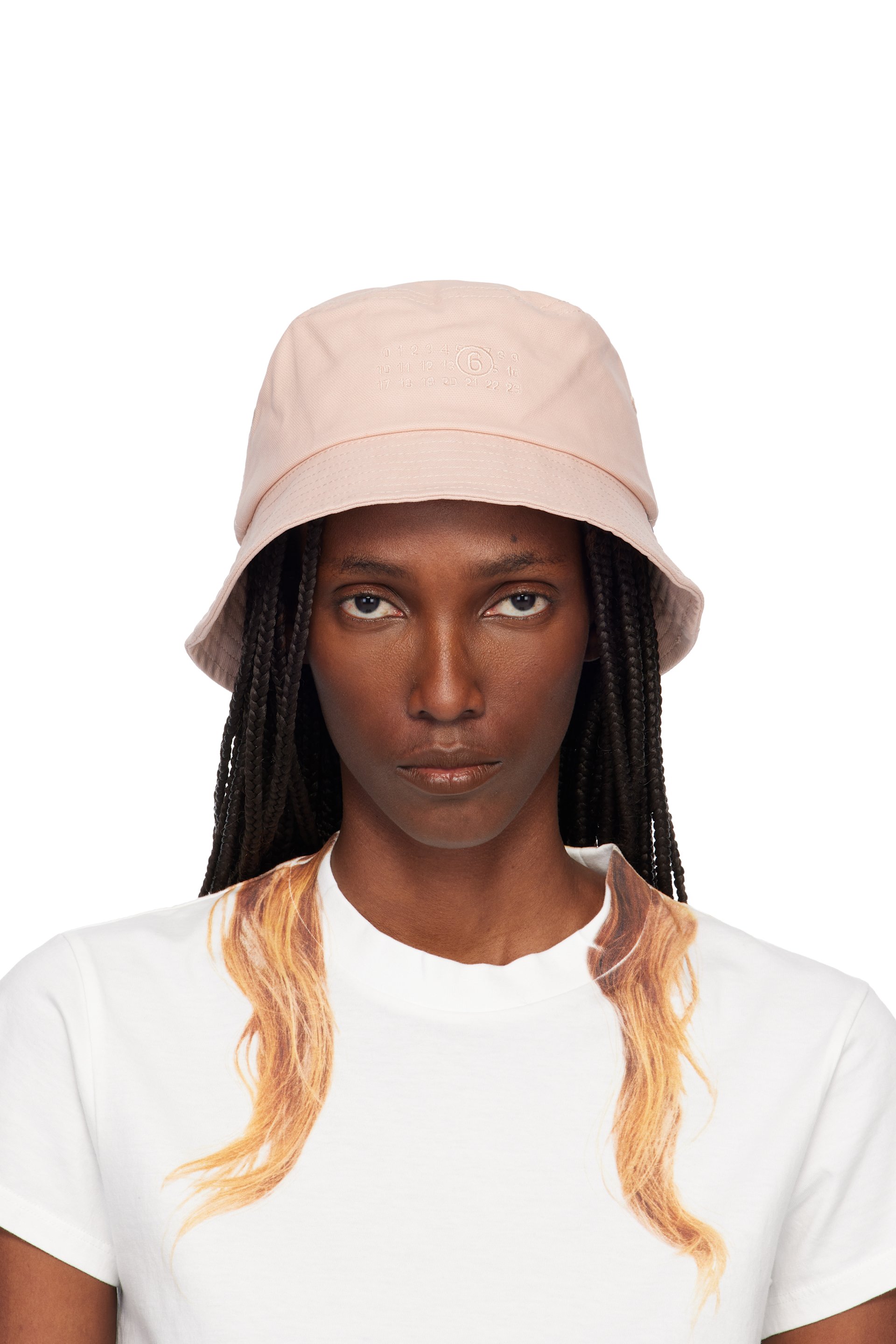 MM6 Maison Margiela - Chapeau bob rose en canevas de coton