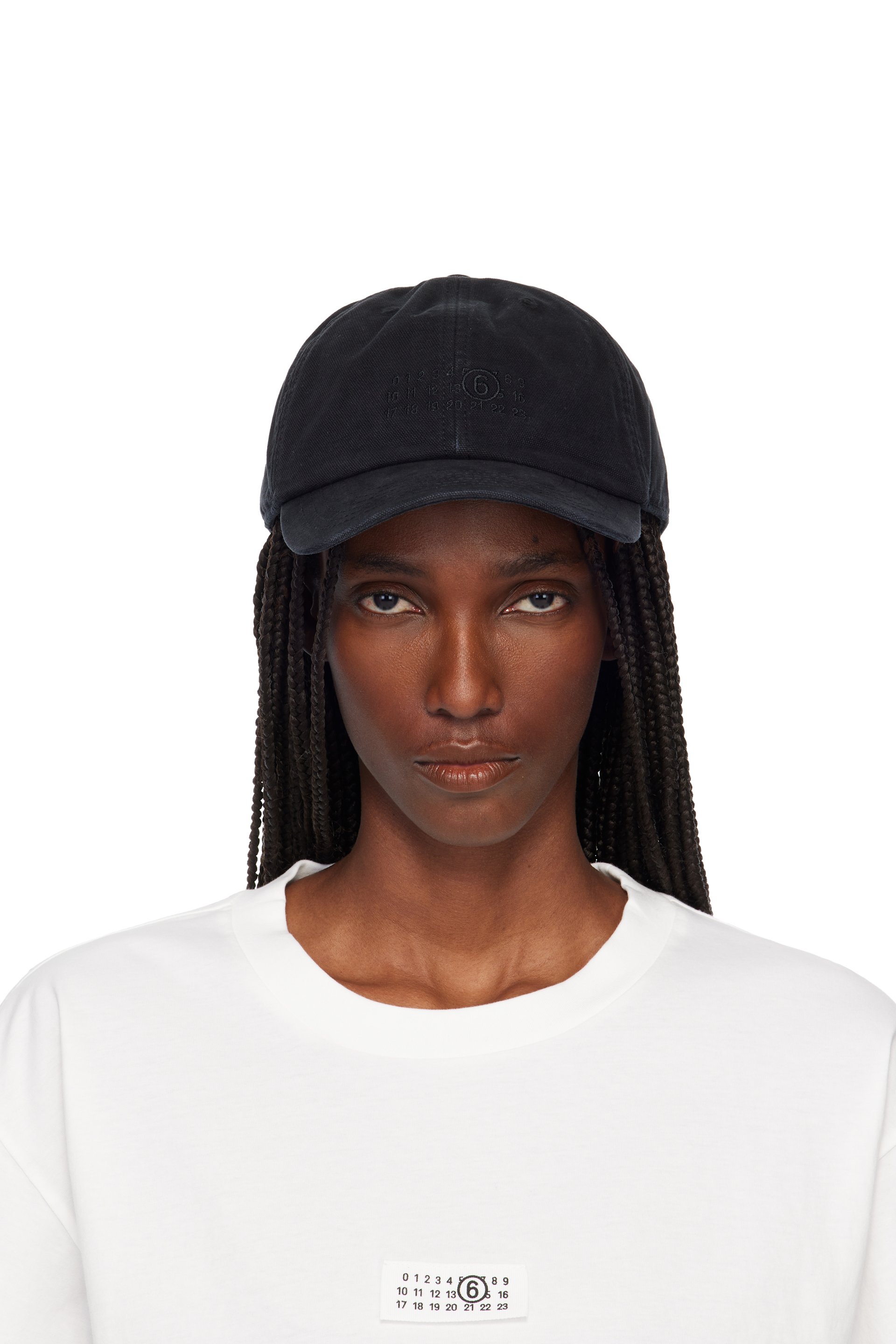 MM6 Maison Margiela - Black Embroidered Logo Cap