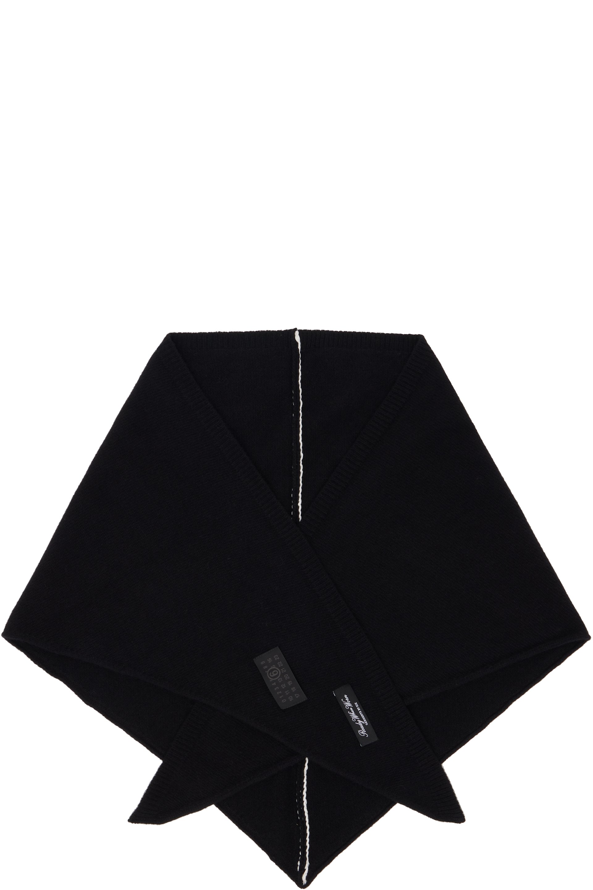 MM6 Maison Margiela - Écharpe noire en laine mélangée