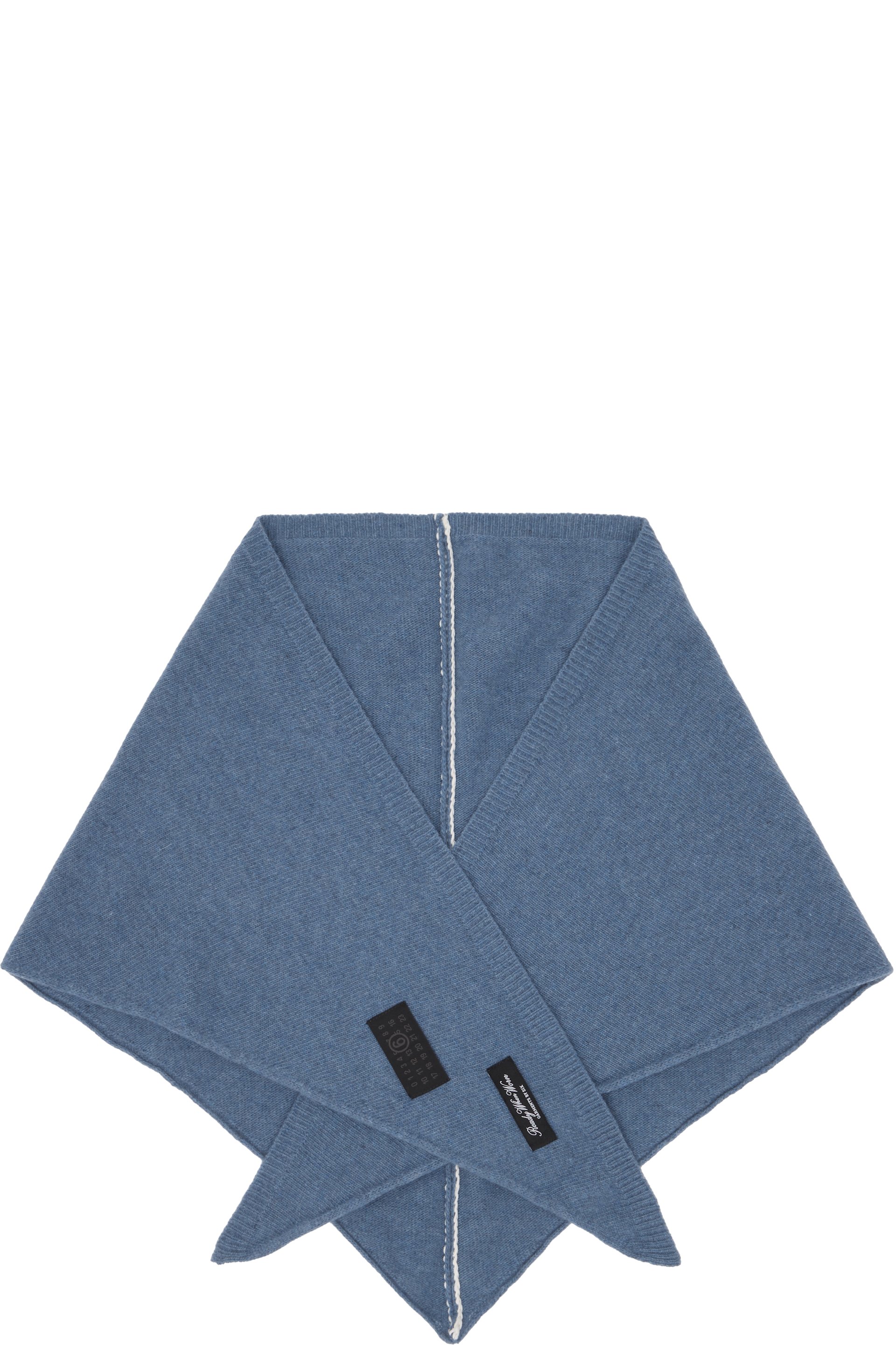 MM6 Maison Margiela - Écharpe bleue en laine mélangée