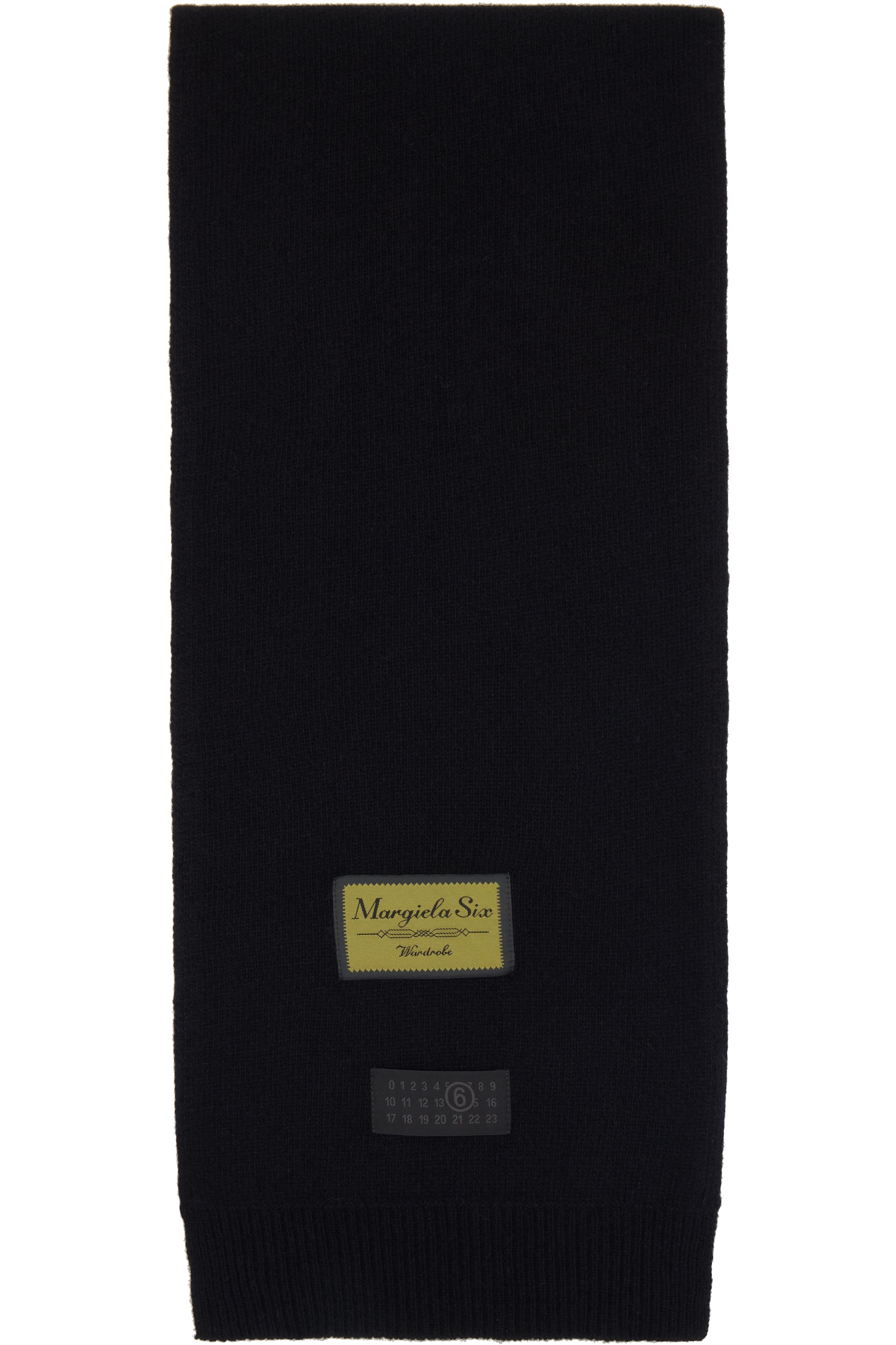 MM6 Maison Margiela - Écharpe noire en laine mélangée