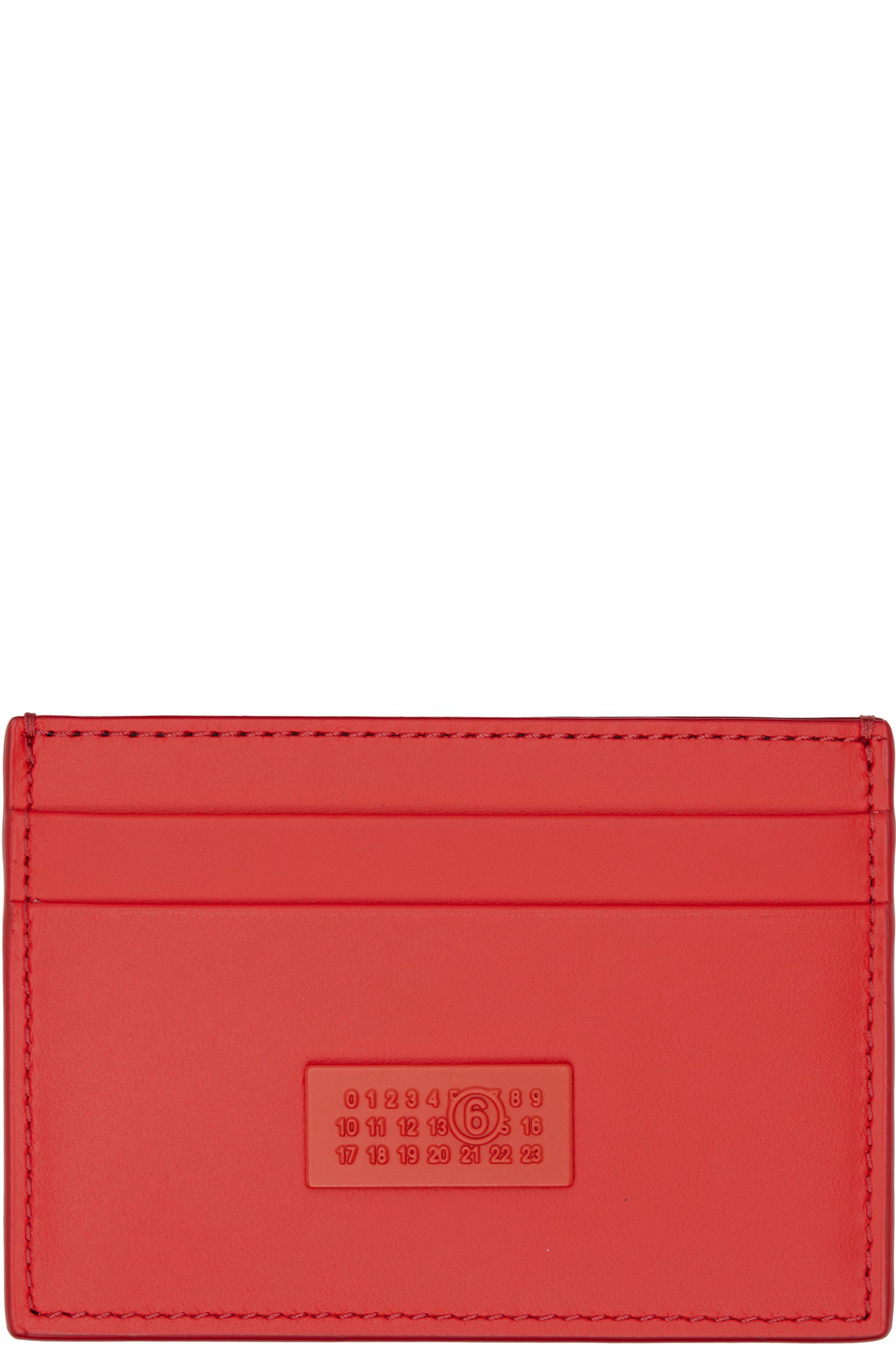 MM6 Maison Margiela - Orange Numeric Leather Card Holder