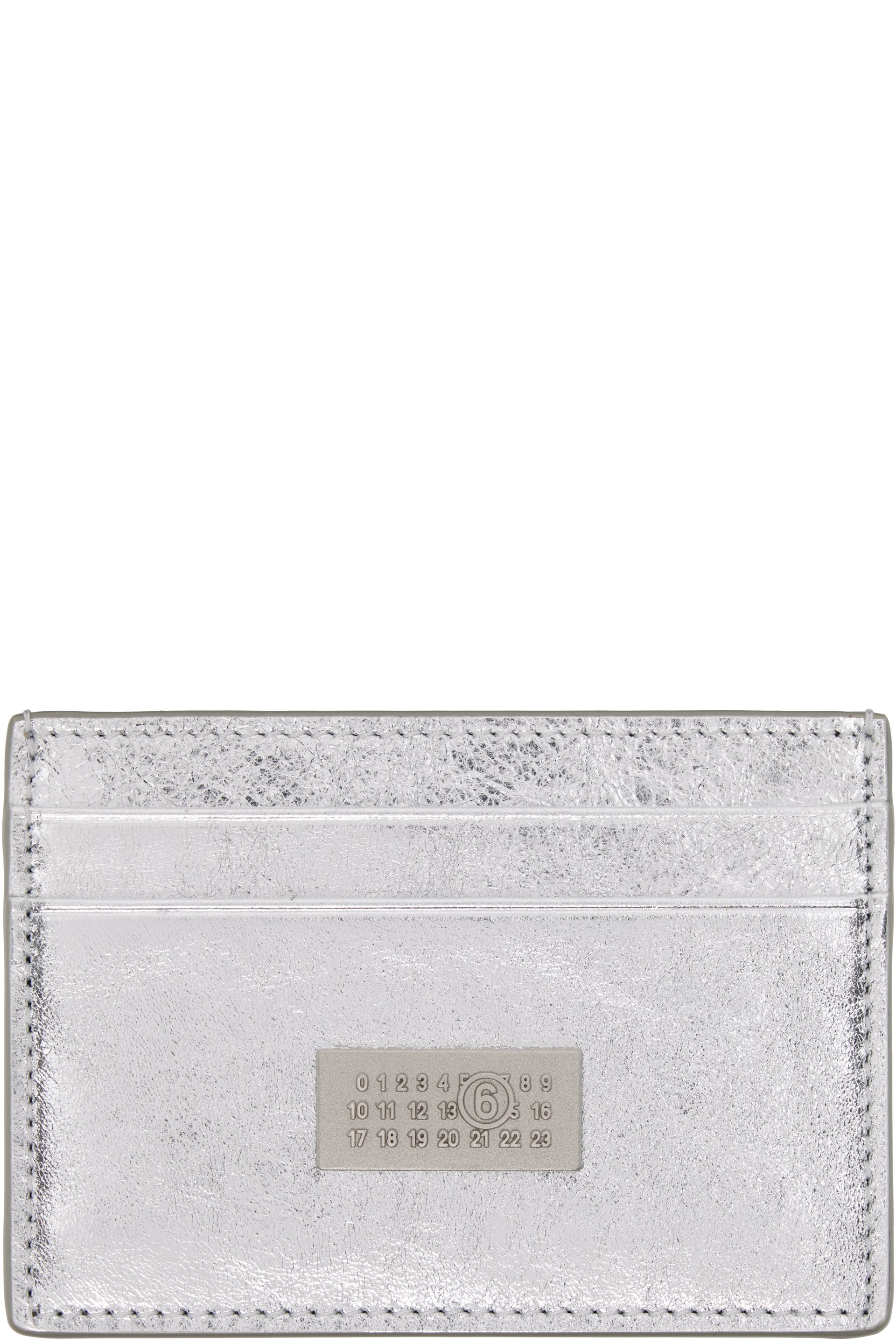 MM6 Maison Margiela - Silver Numeric Leather Card Holder