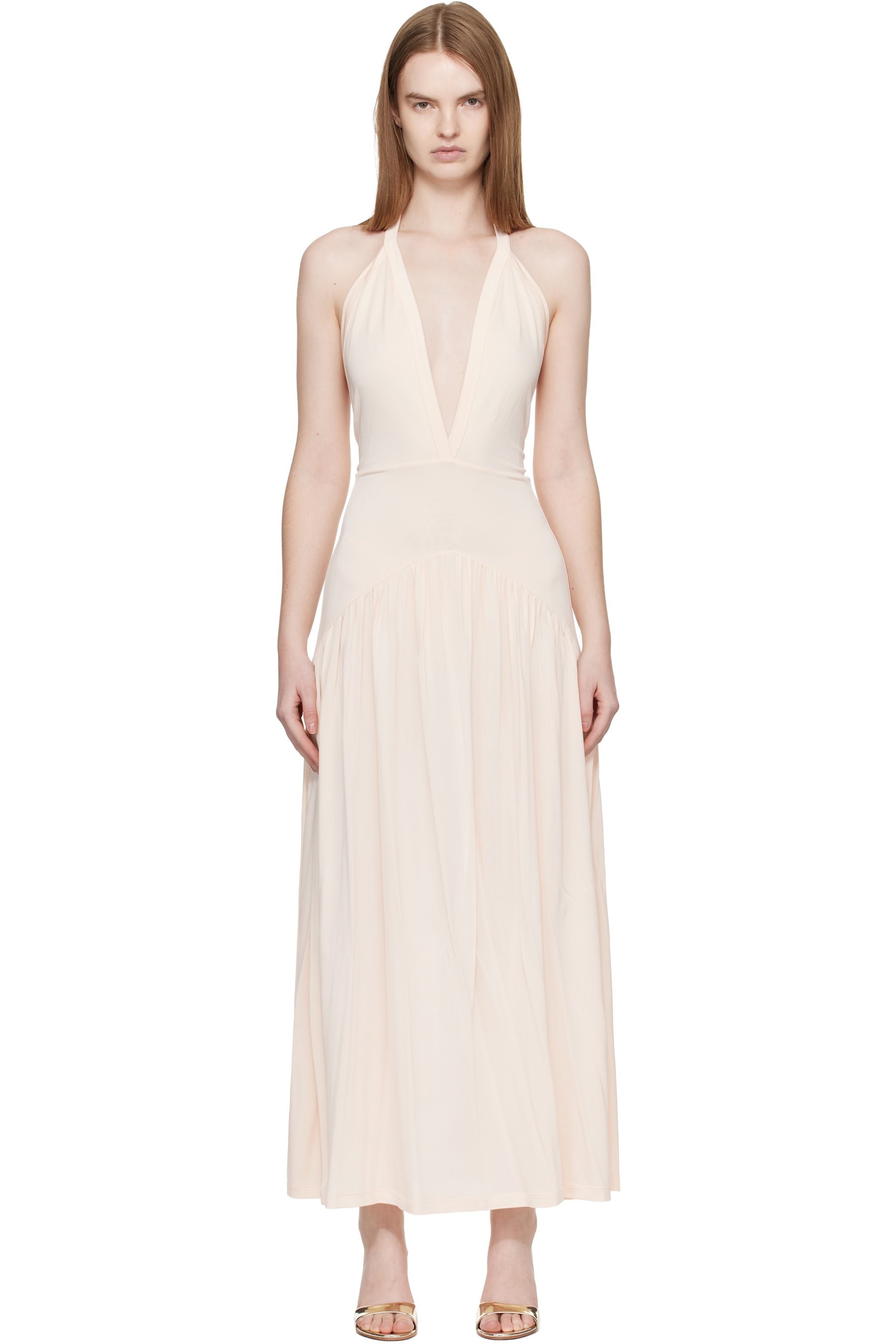 Aya Muse - Robe midi Ola blanc cassé