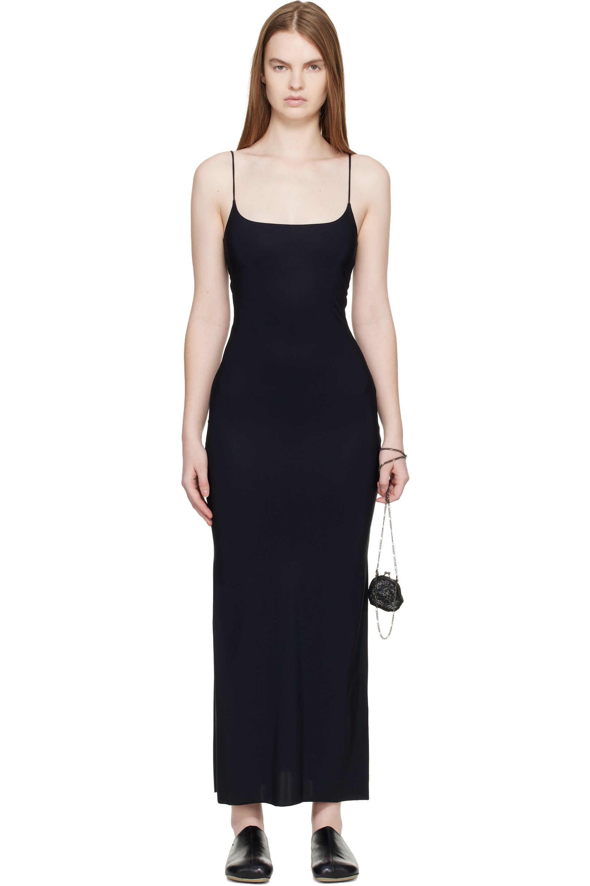 MM6 Maison Margiela - Black Long Jersey Maxi Dress