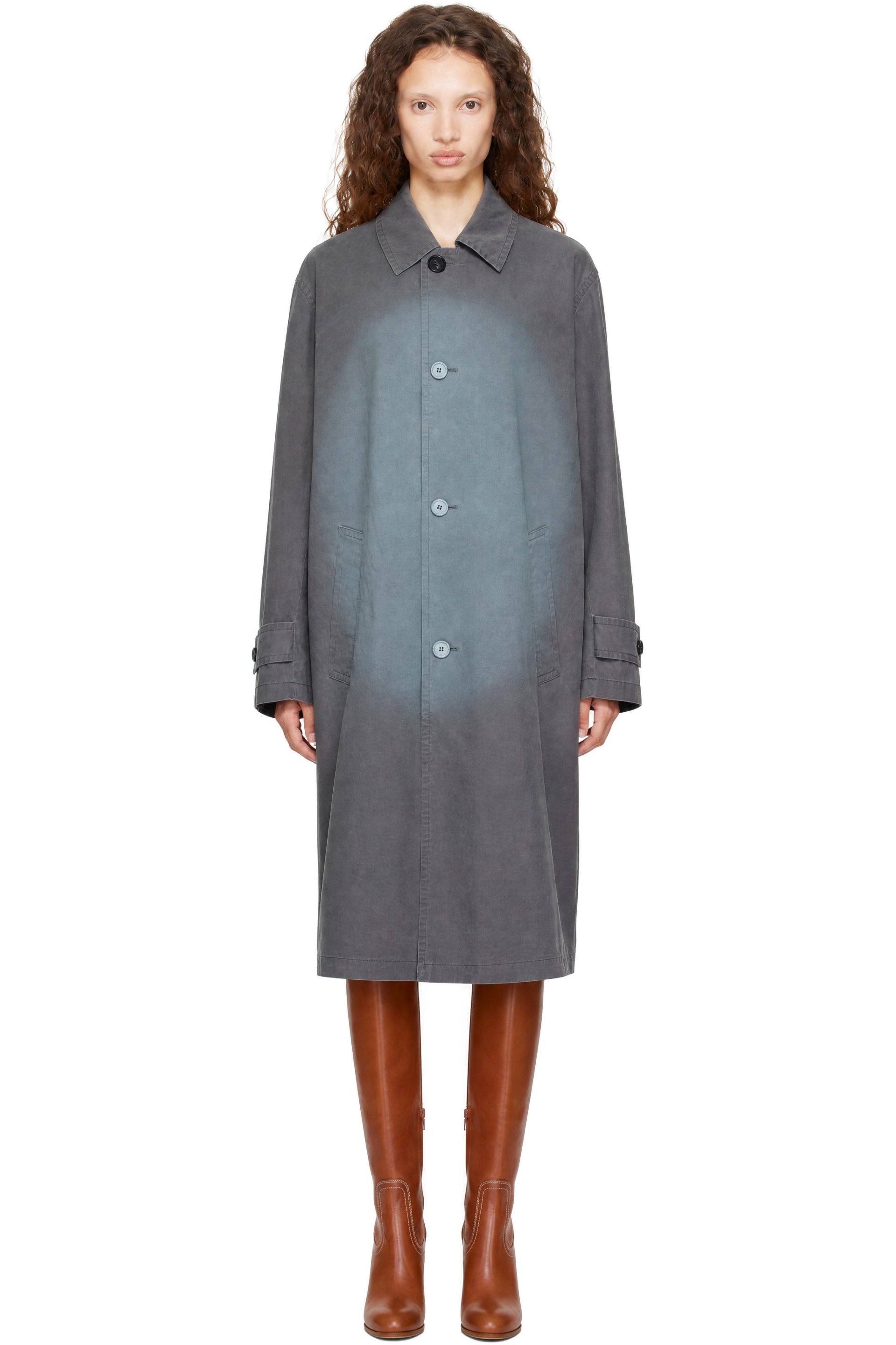 MM6 Maison Margiela - Gray Printed Coat