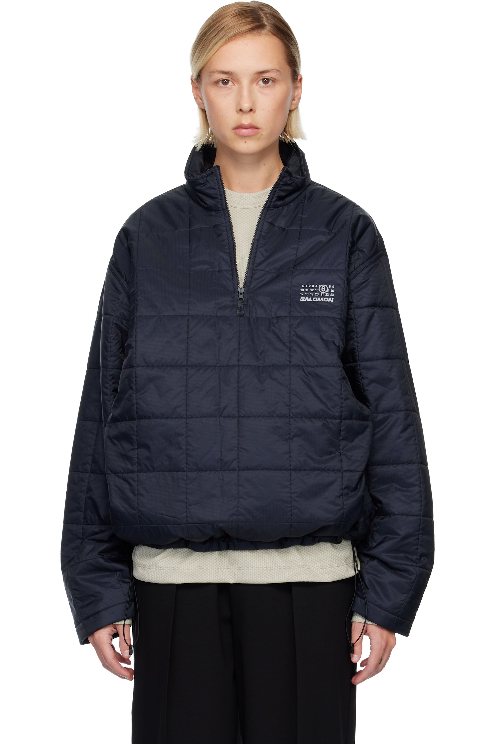 MM6 Maison Margiela - Blouson réversible noir en tissu antidéchirures édition Salomon