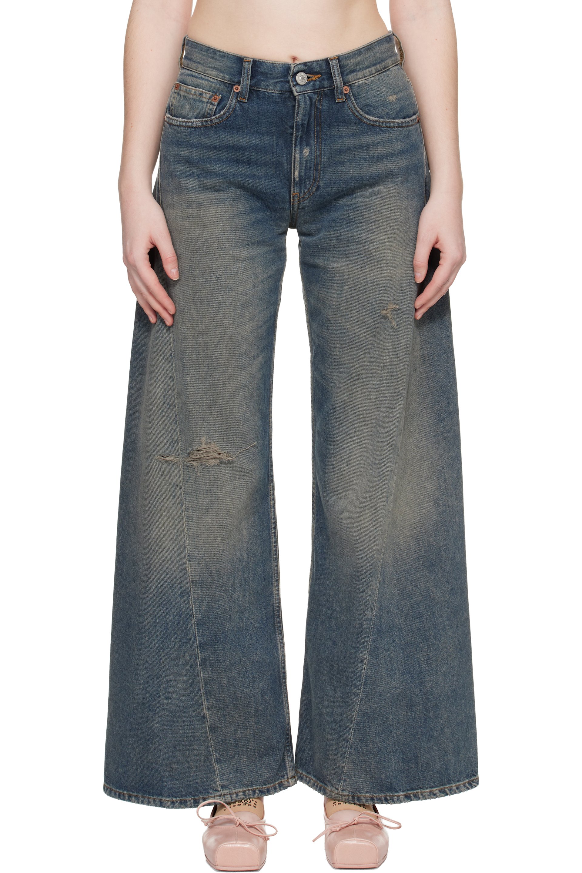 MM6 Maison Margiela - Jean bleu à effet usé