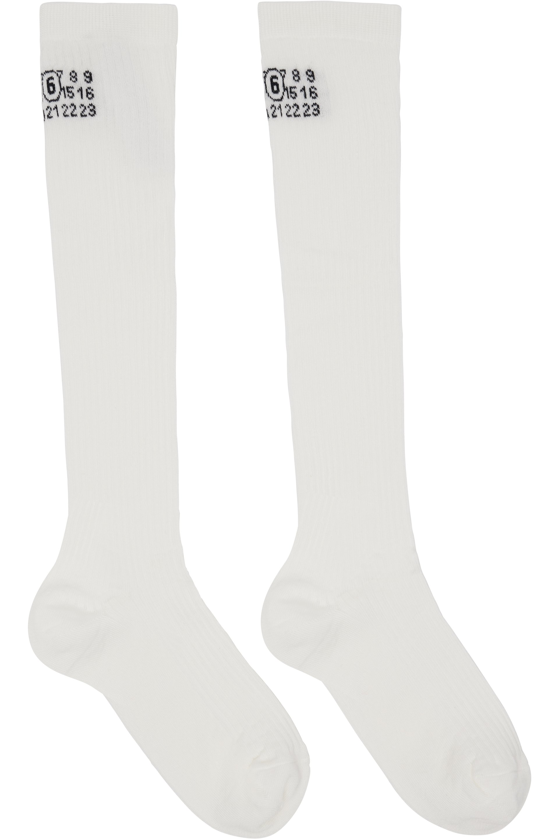 MM6 Maison Margiela - White Knee-High Socks